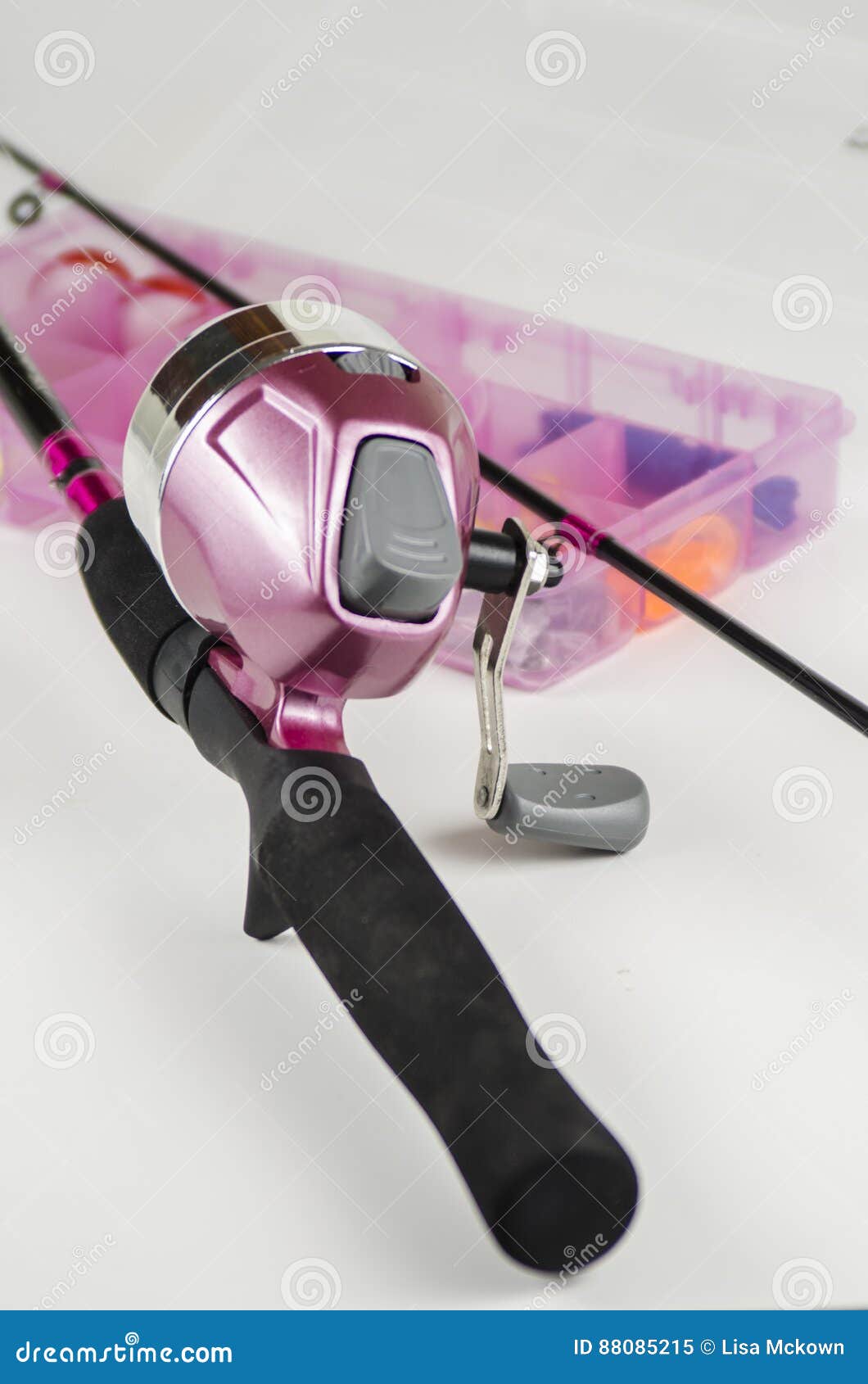 Pink Fishing Pole stock image. Image of recreational - 88085215