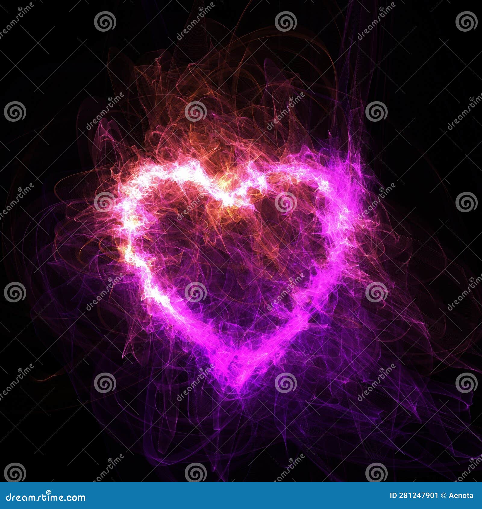 pink flame fondness heart