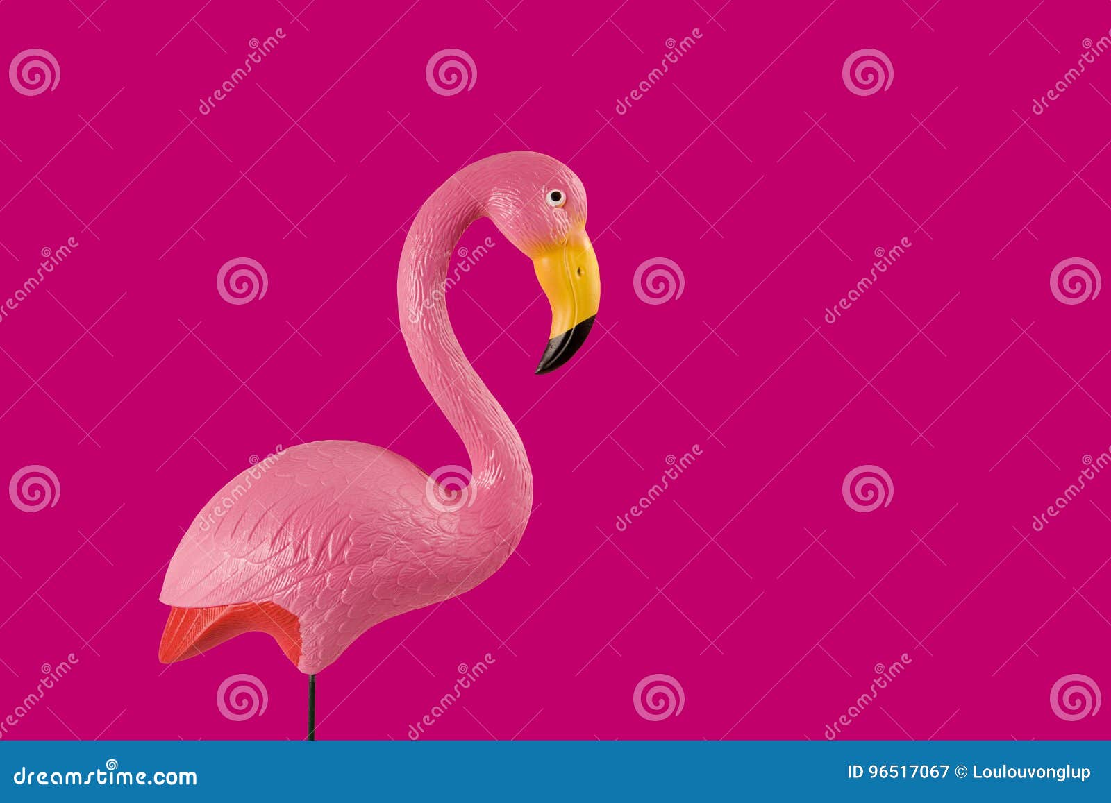 Pink Flamingo On A Pink Background Stock Image - Image of color