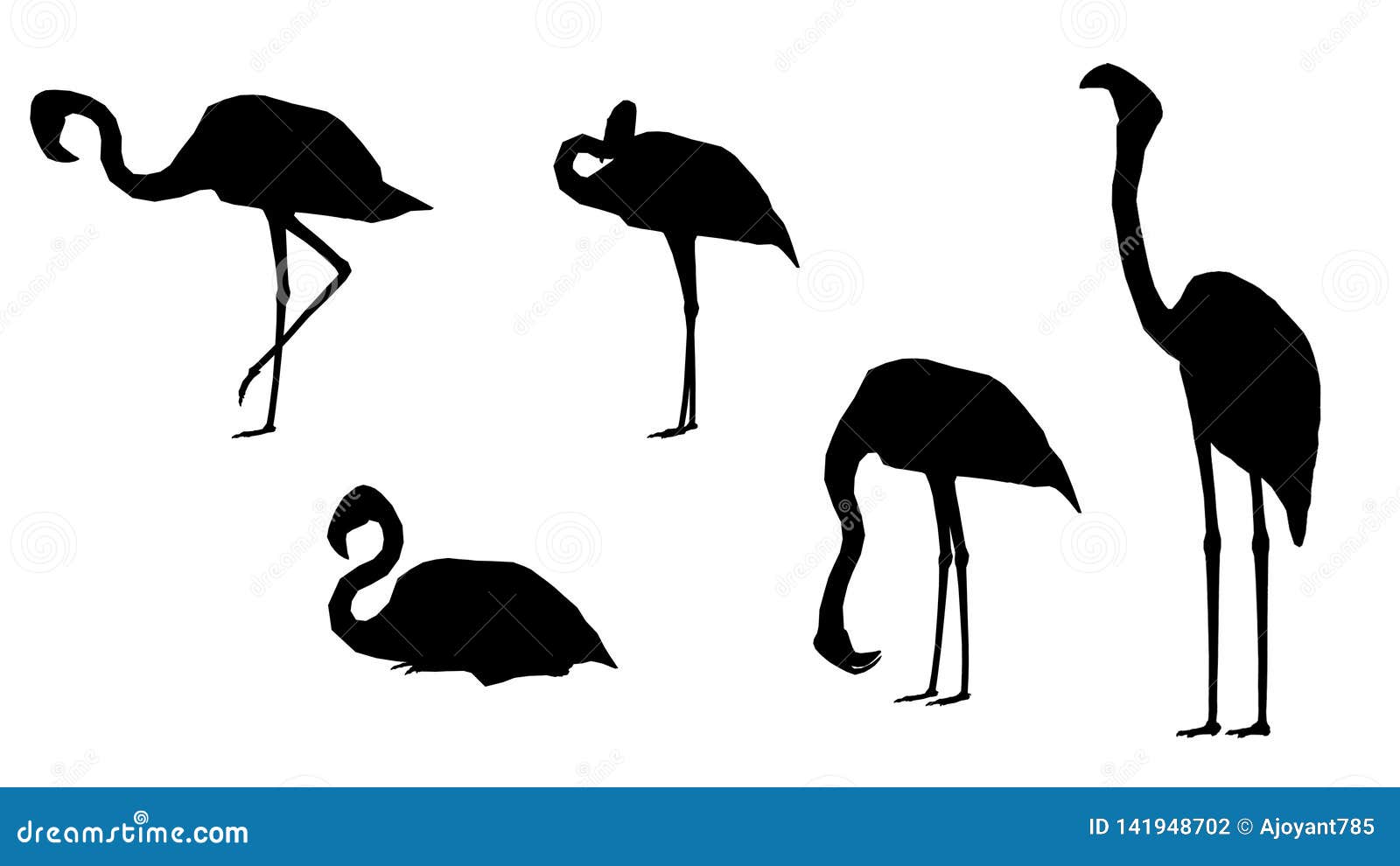 Pink Flamingo Silhouette Pack Stock Illustration - Illustration of ...