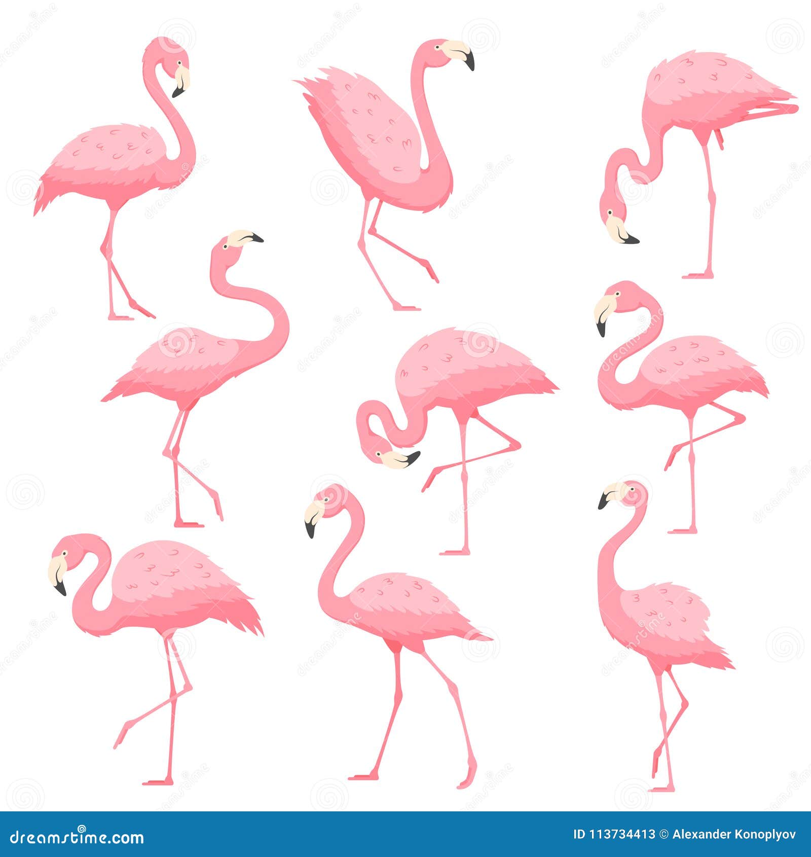 Pink Flamingo Vector Cartoon Illustration Stock Vector - Illustration ...