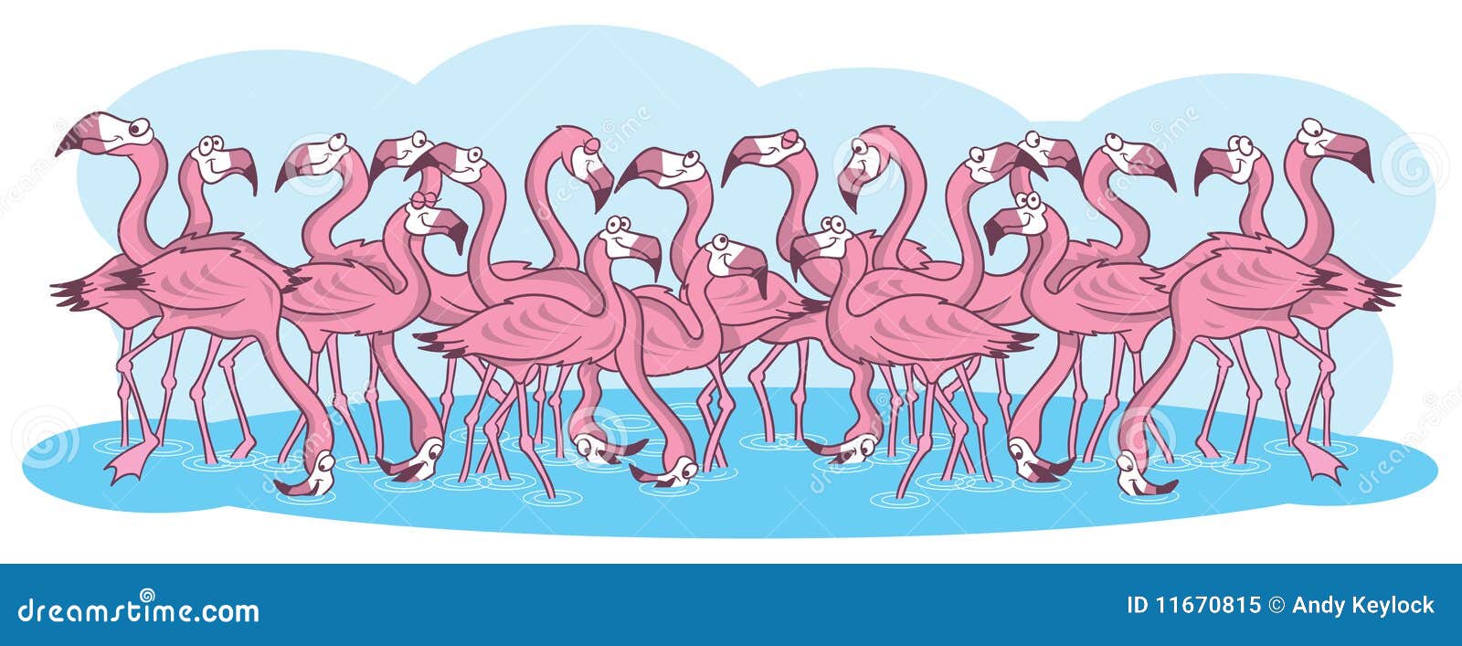 Gruppe Ansichtskarte eine Flamingo 