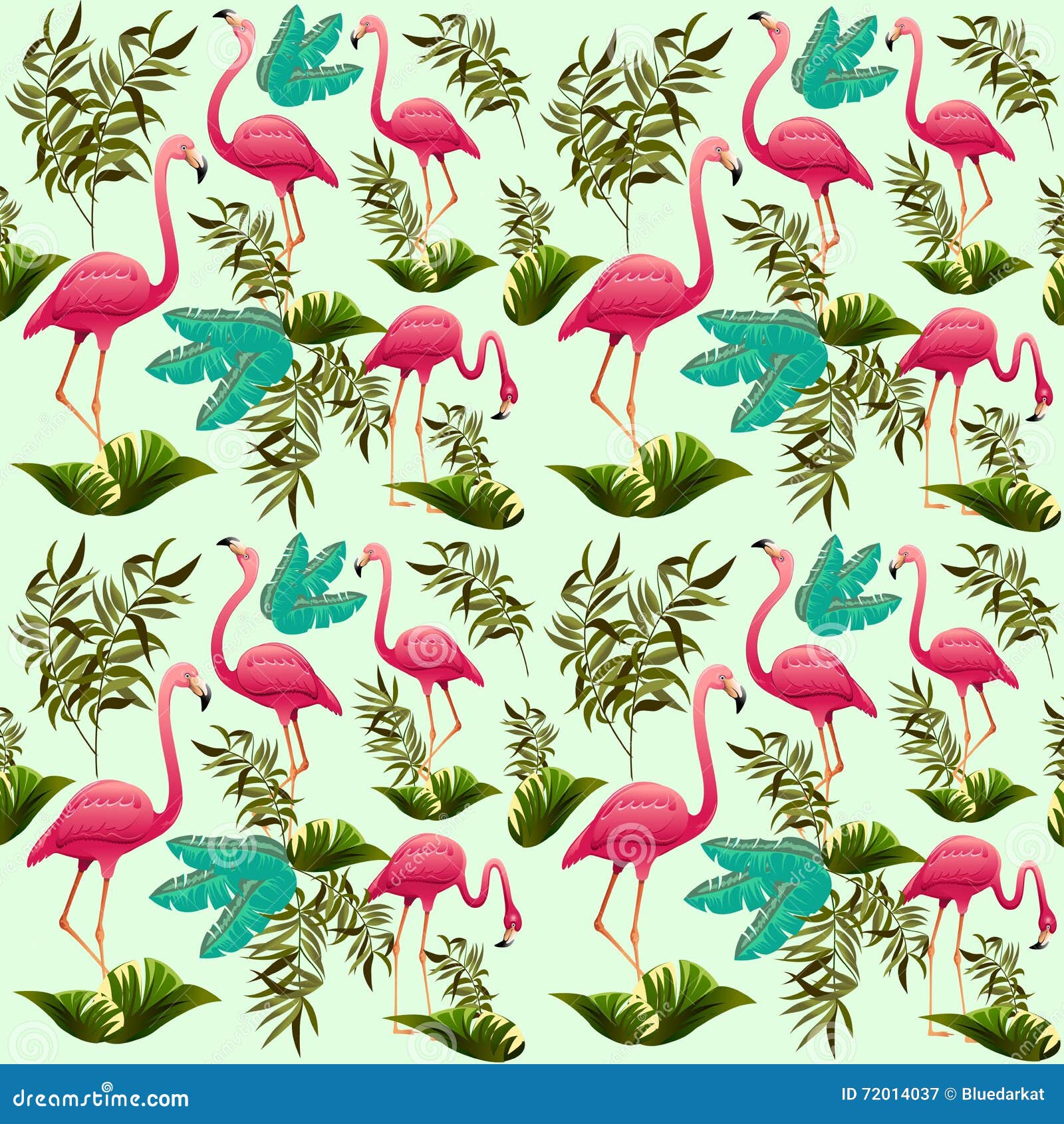 Pink Flamingos Vector Illustration. Decorative Design Elements. Exotic ...