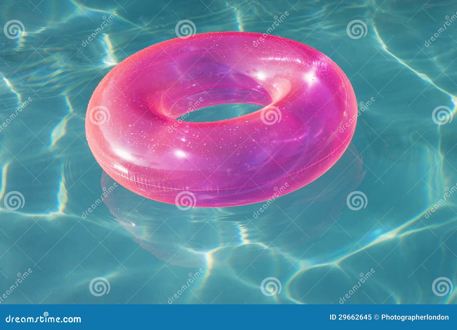 Pink Float Tube Floating in Swimming Pool Stock Image Image of