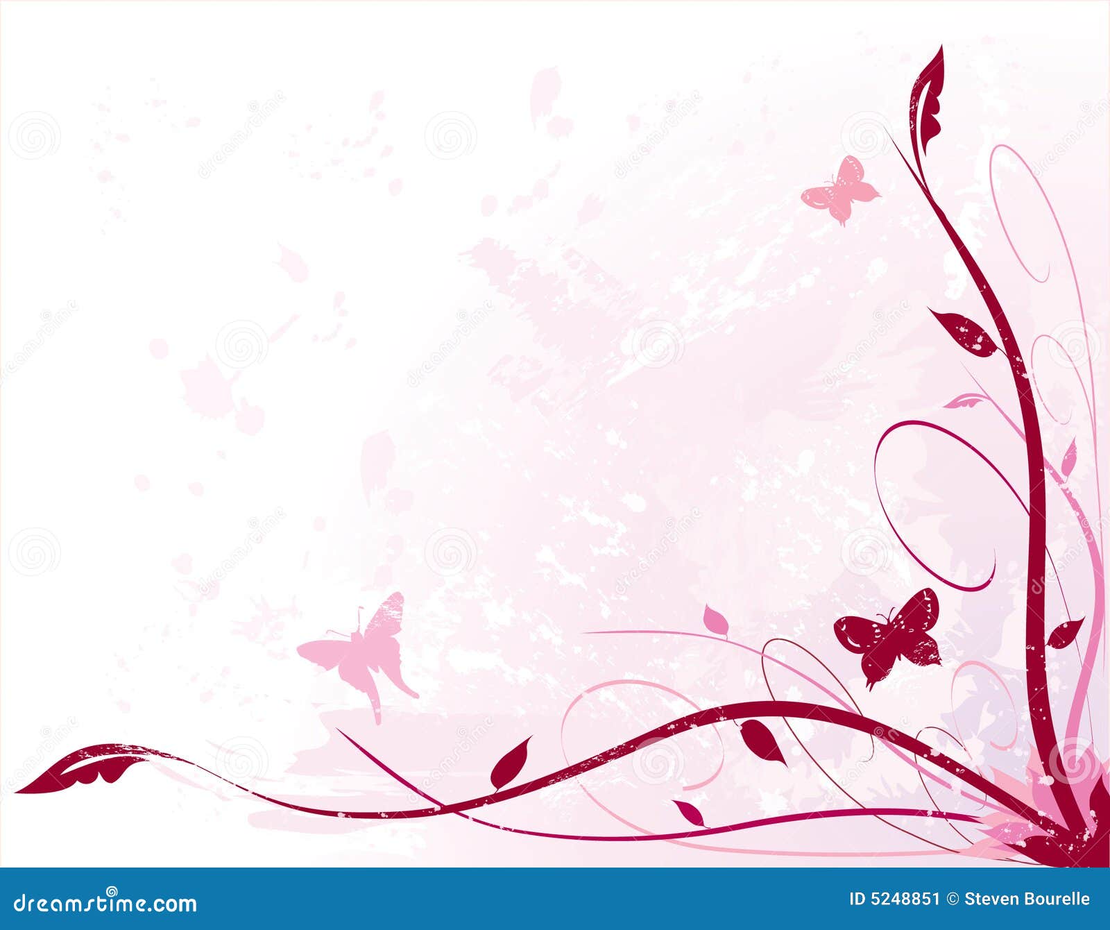 Pink Floral stock vector. Illustration of flowers, vine - 5248851