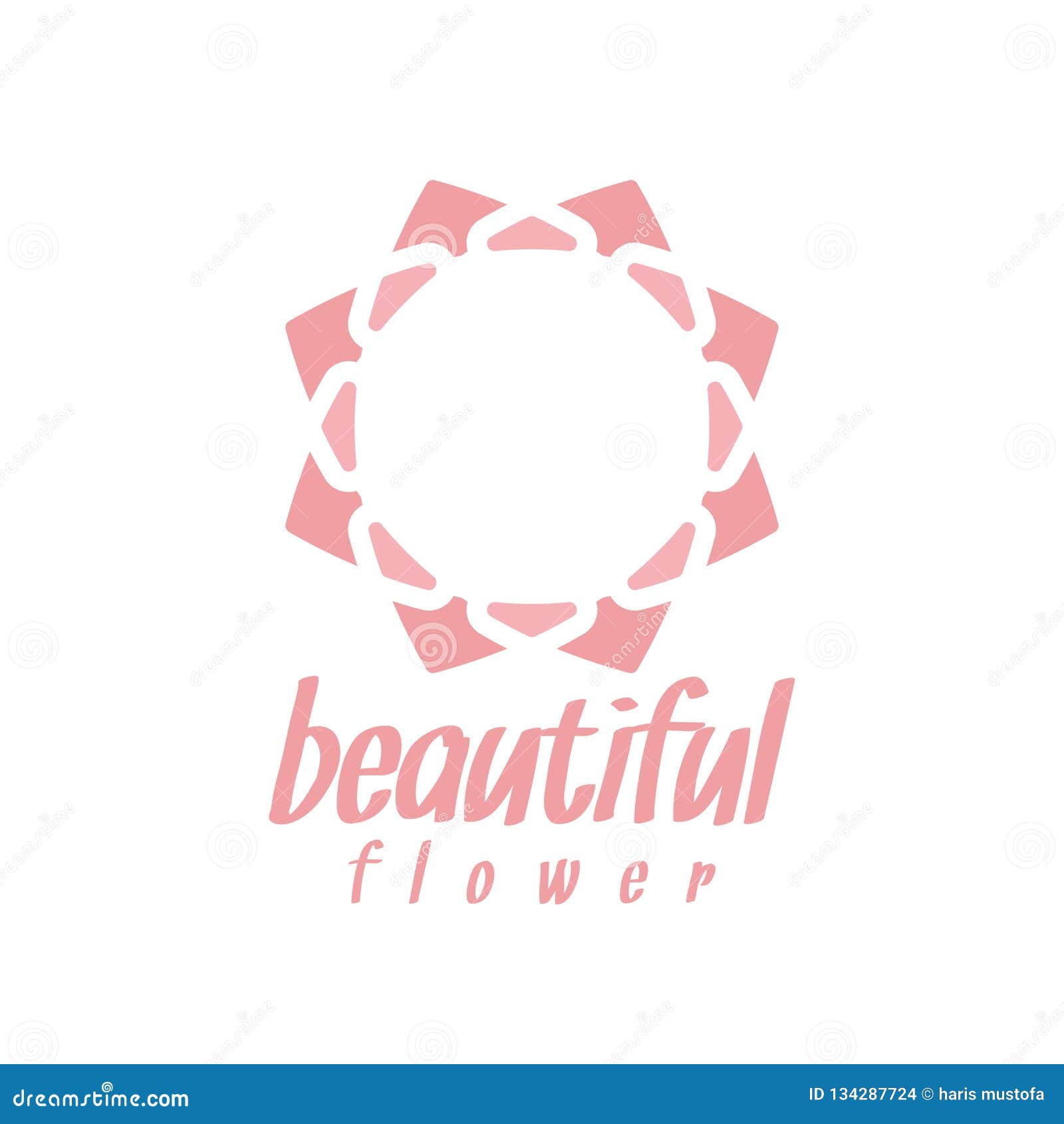 Pink Flower Logo Design Inspiration Stock Illustration Illustration
