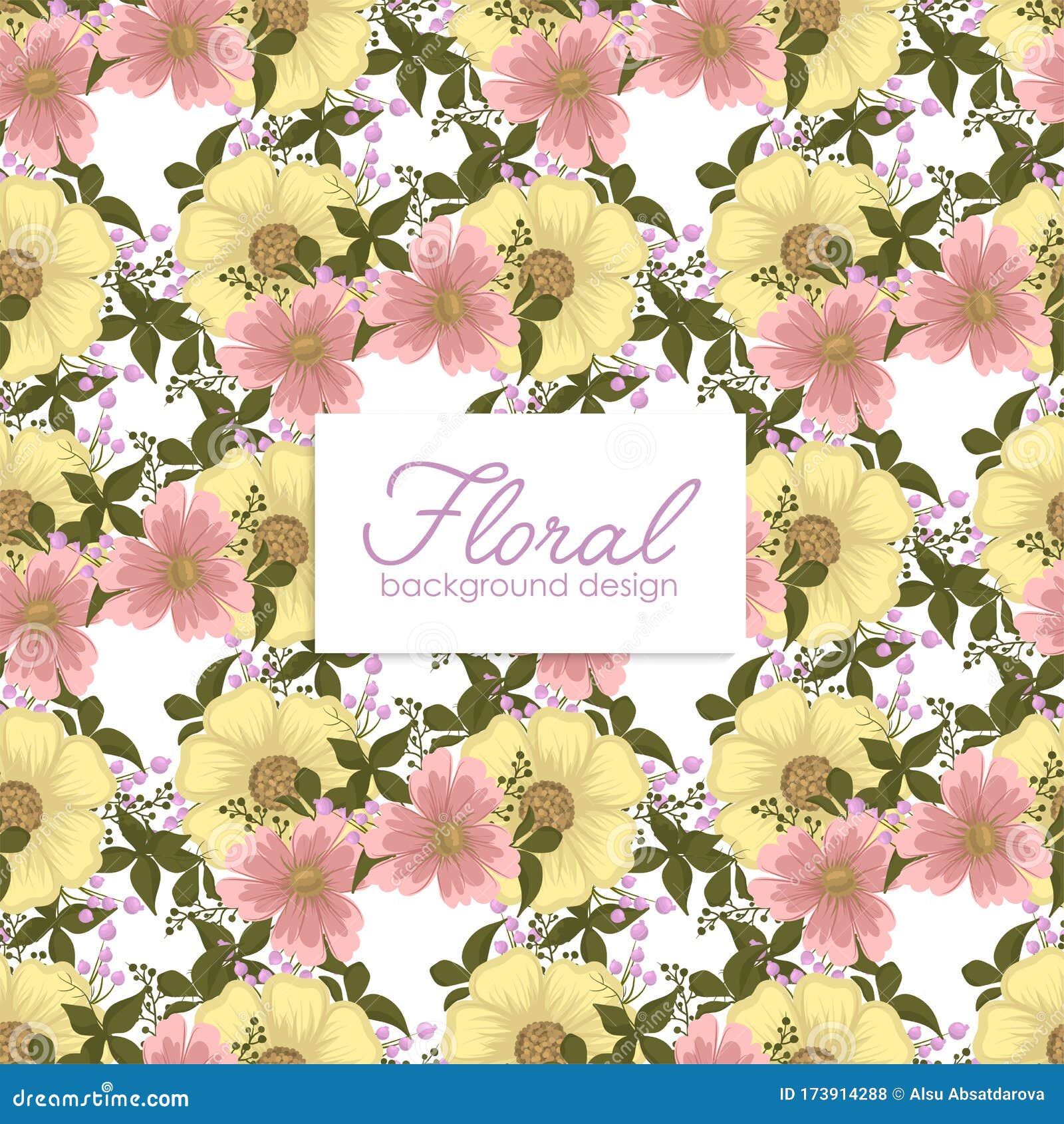 Pink Flower Seamless Background Stock Illustration Illustration of