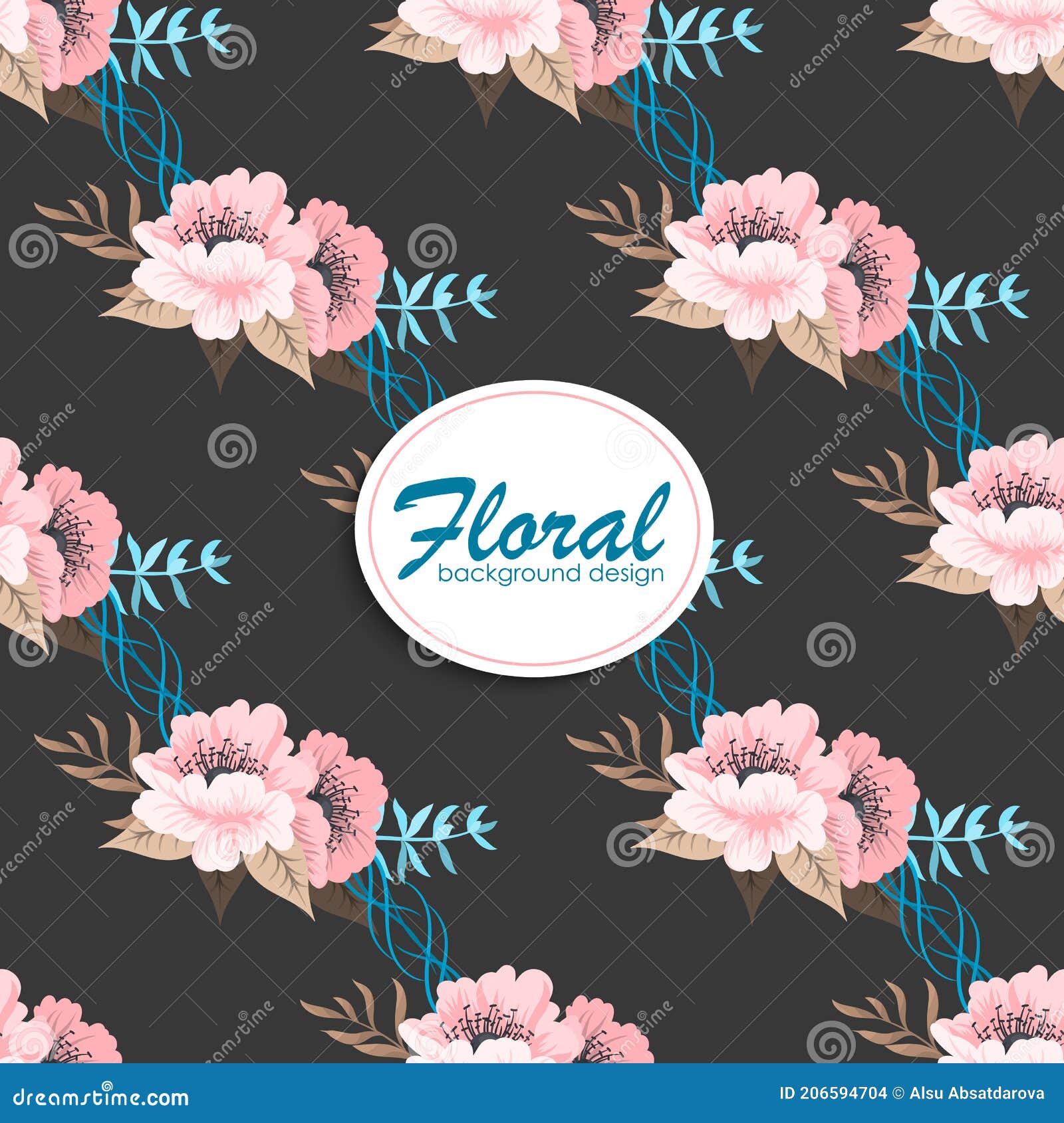 Pink Flower Seamless Background Stock Vector Illustration of bouquet