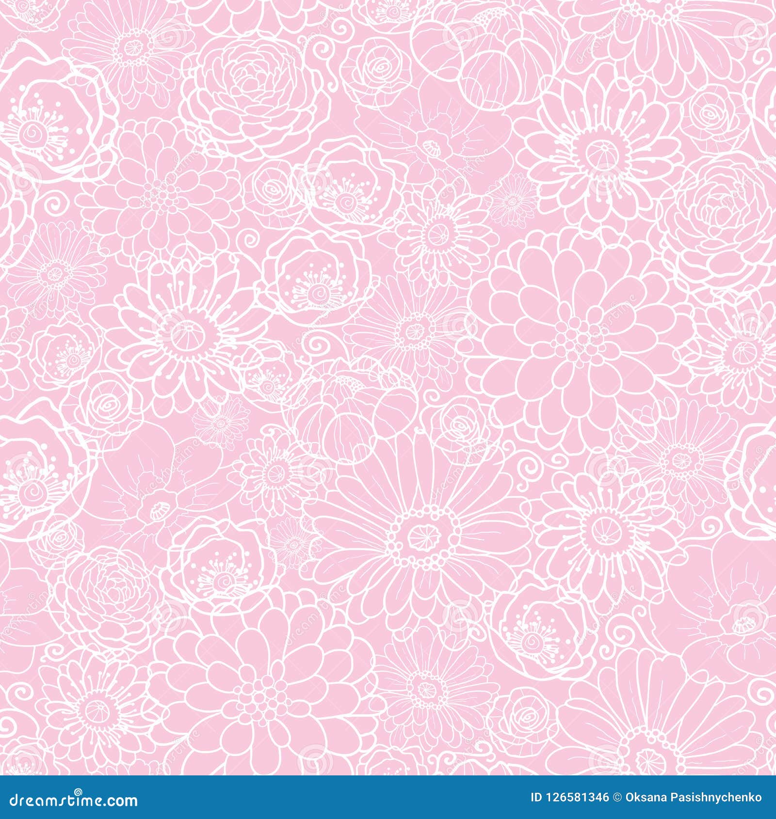 Download Pink Flowers Texture Vector Pattern. Stock Vector - Illustration of ornament, element: 126581346