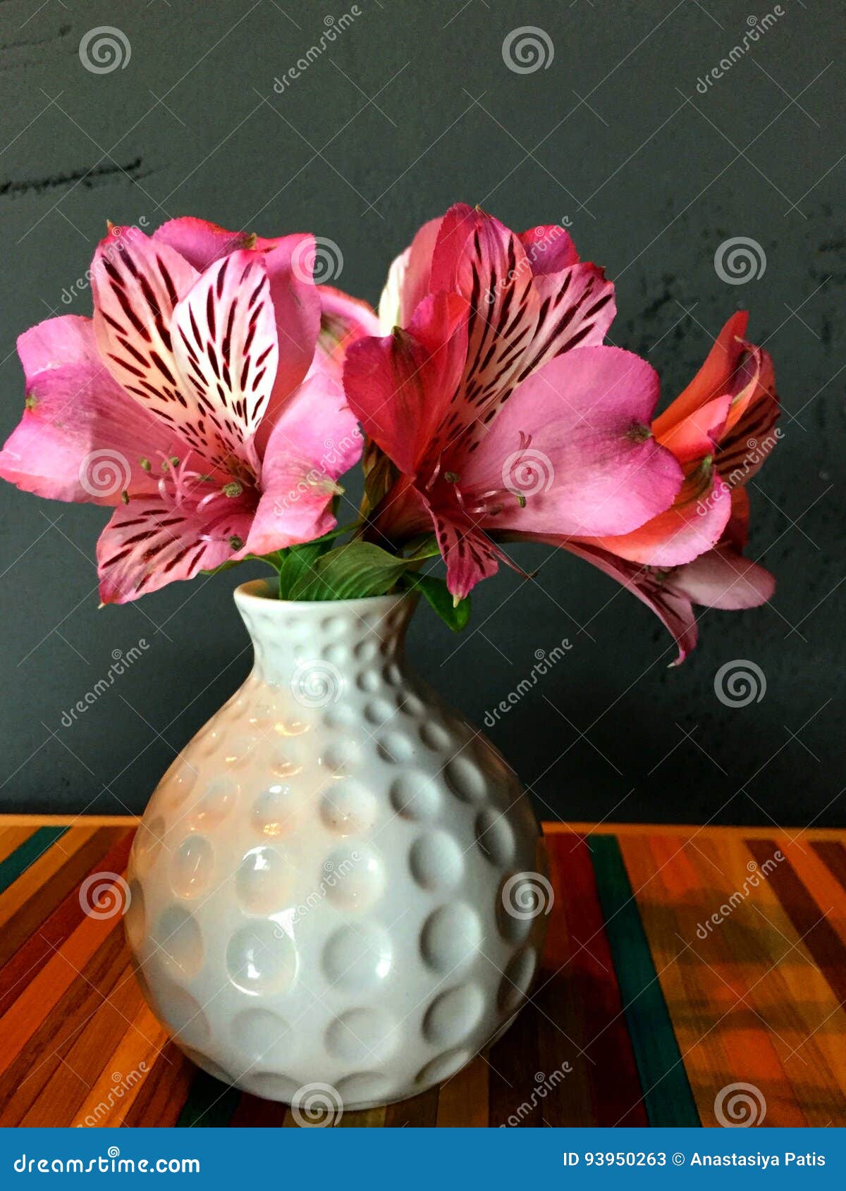 Pink Flowers in a White Vase Stock Image Image of decoration, peony