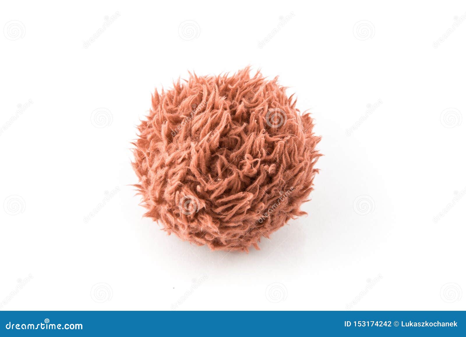 Pink Fluffy Ball Isolated on White Background Stock Photo Image of