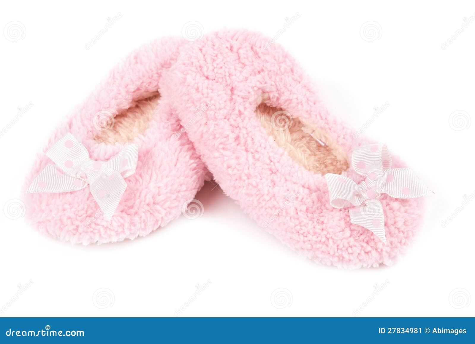 Pink fluffy slippers stock image. Image of horizontal - 27834981