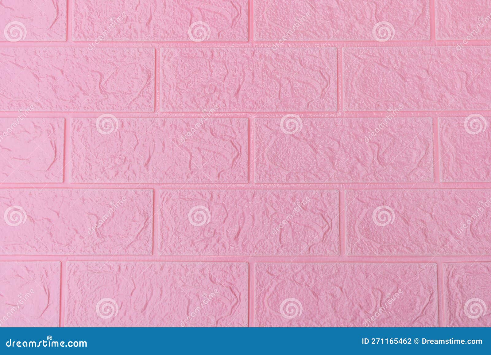Pink Foam Bricks Wall Texture Background or Backdrop Stock Photo