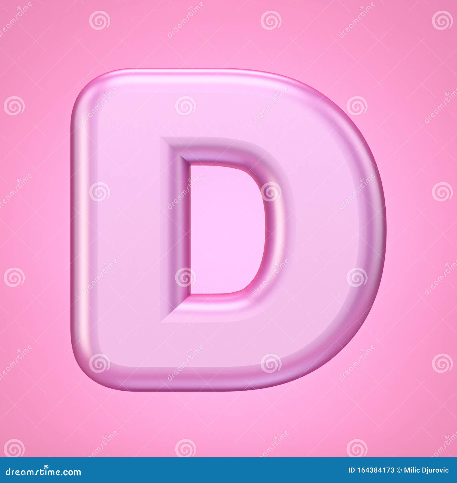 Pink font Letter D 3D stock illustration. Illustration of alphabet ...