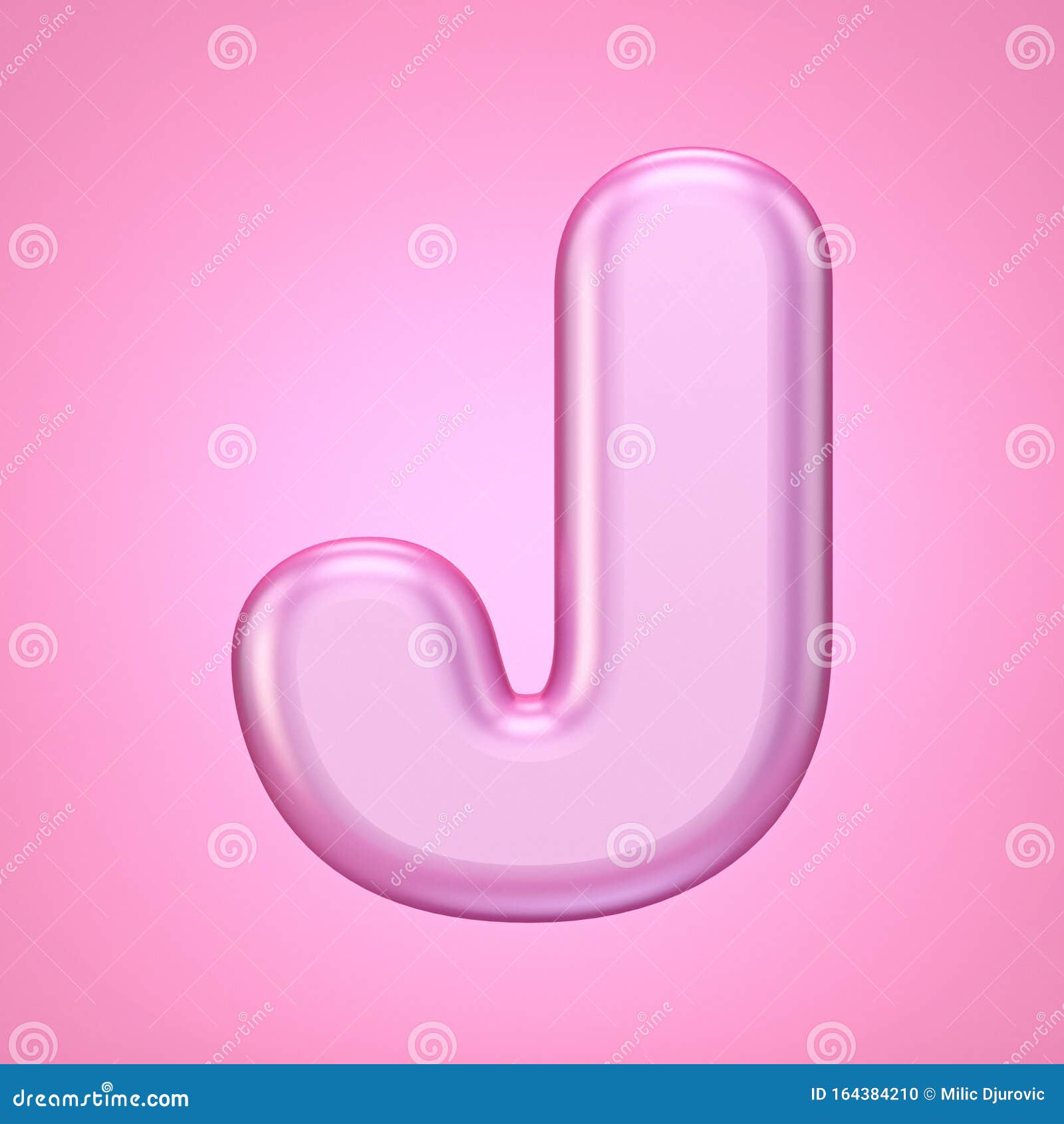 Pink font Letter J 3D stock illustration. Illustration of bright