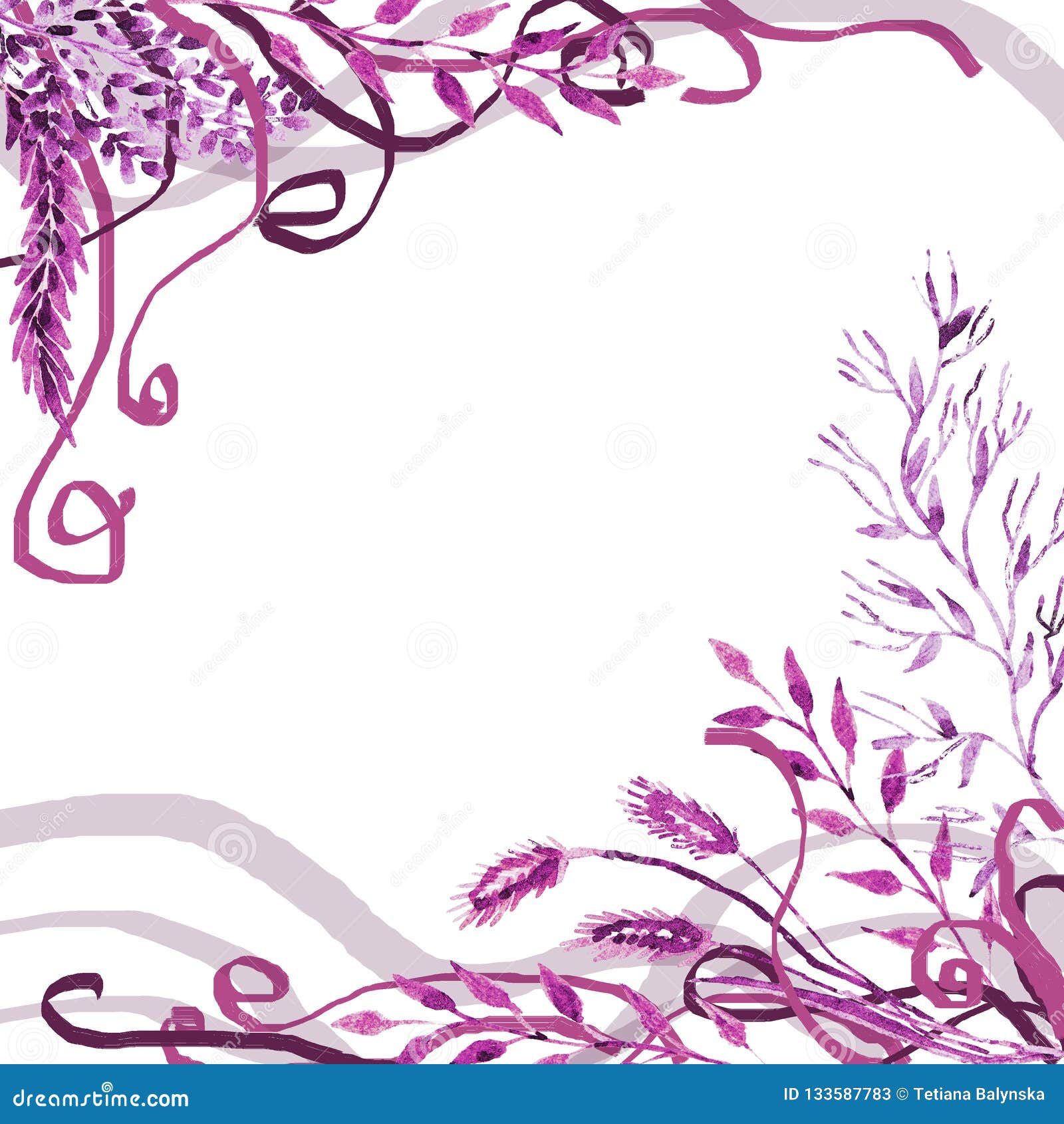 pink frame with lines and branches