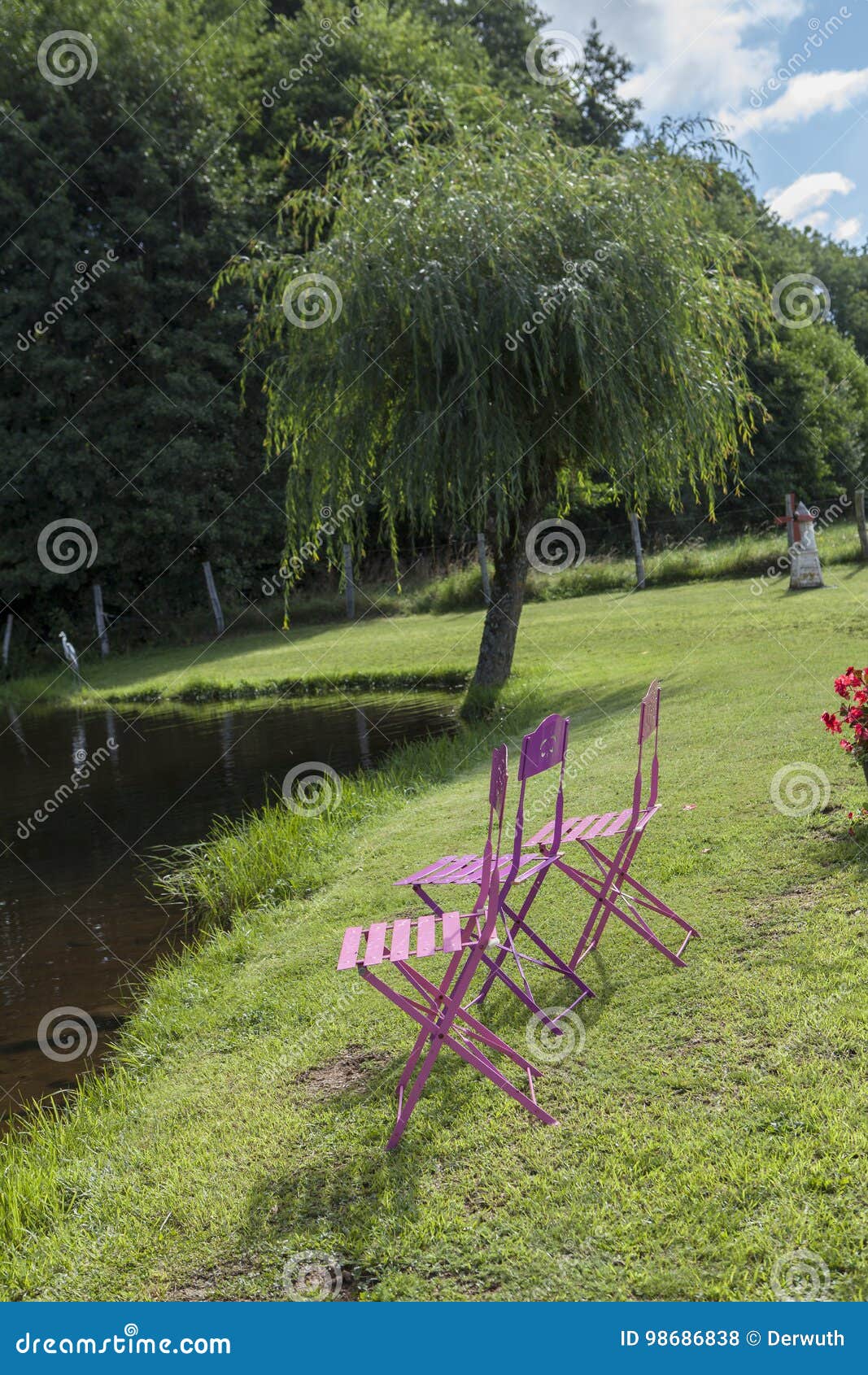 Pink garden chair stock photo. Image of idyll, style 98686838