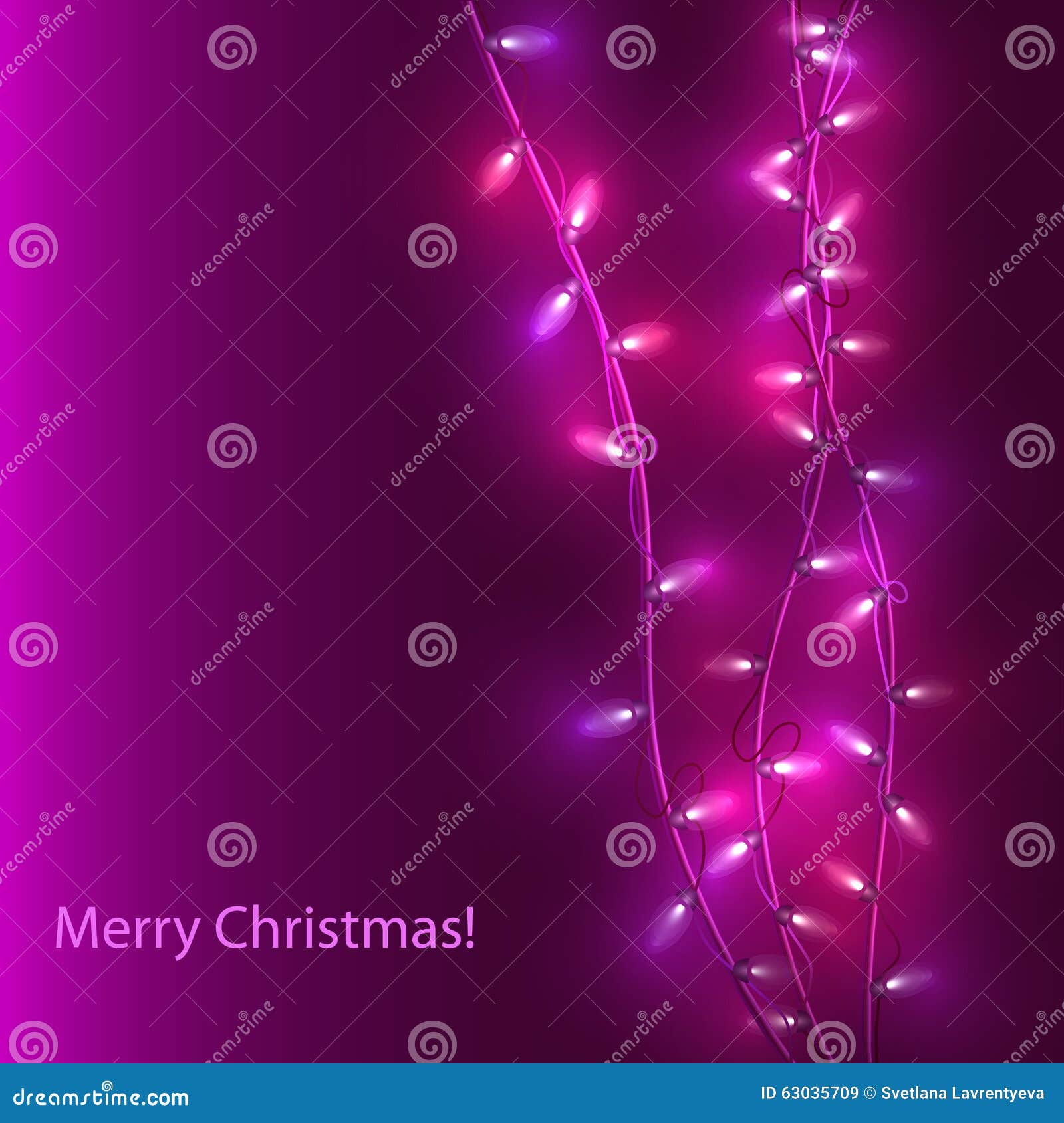 Pink Garlands, Lights, Vector Stock Vector Illustration of magic