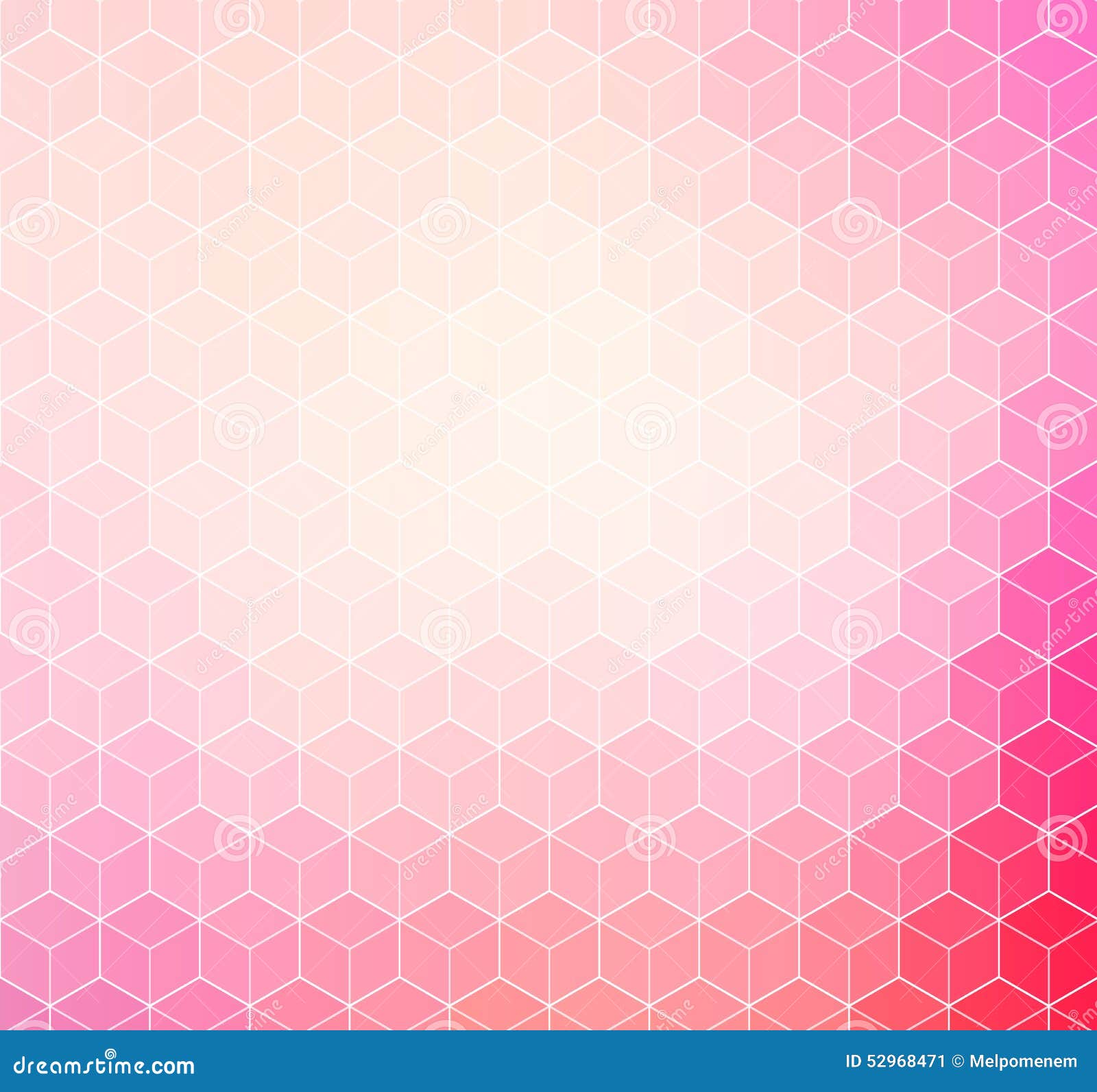 Pink Geometric Background with White Outline Stock Vector