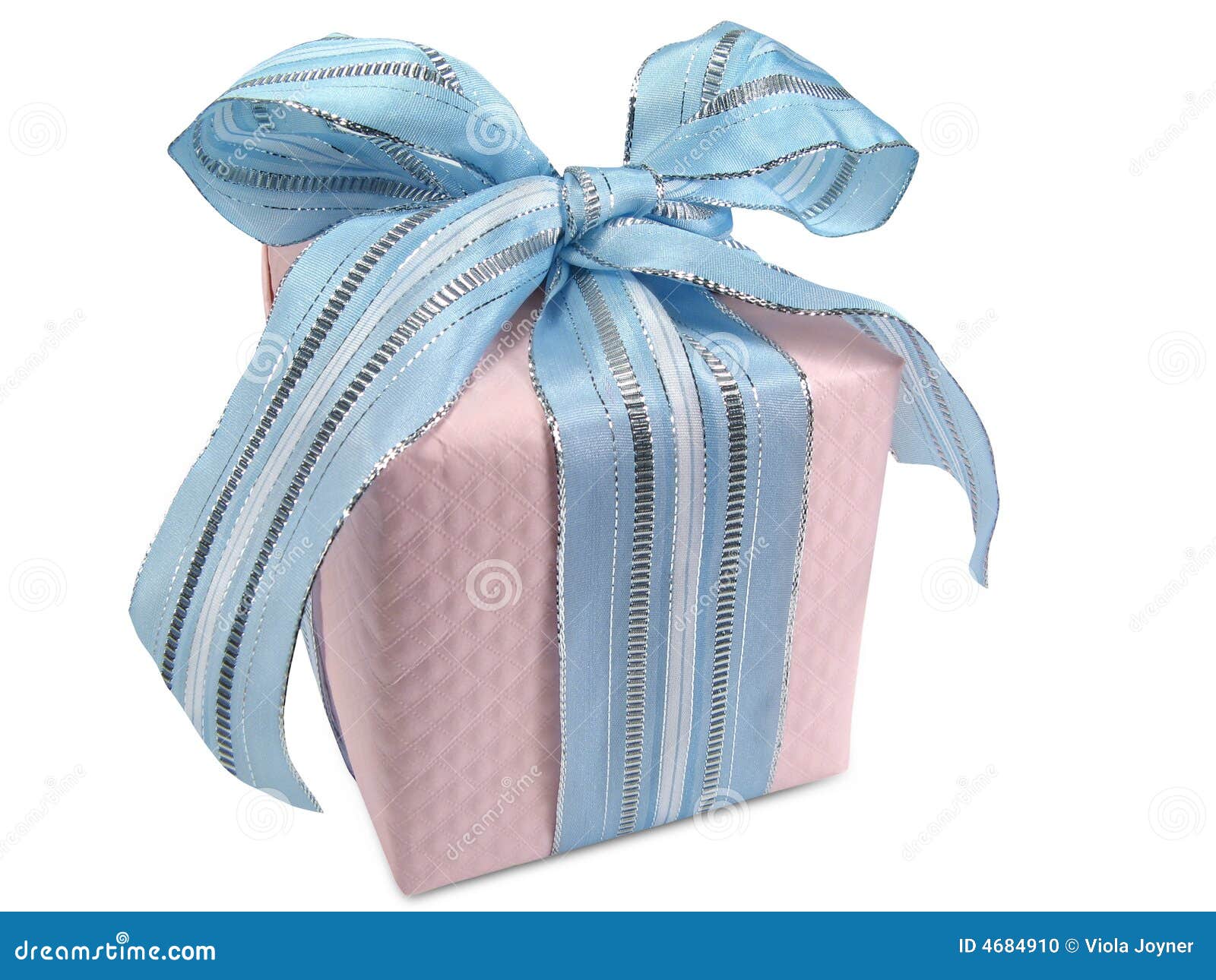 Pink Gift Box with Blue Ribbon Stock Photo Image of clipping, mother