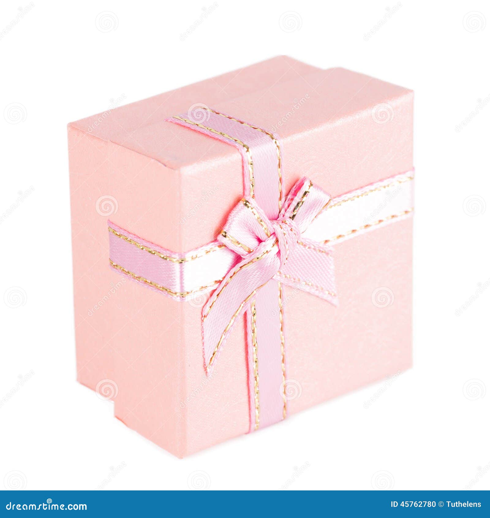 Pink Gift Box With Ribbon Bow Stock Photo Image of