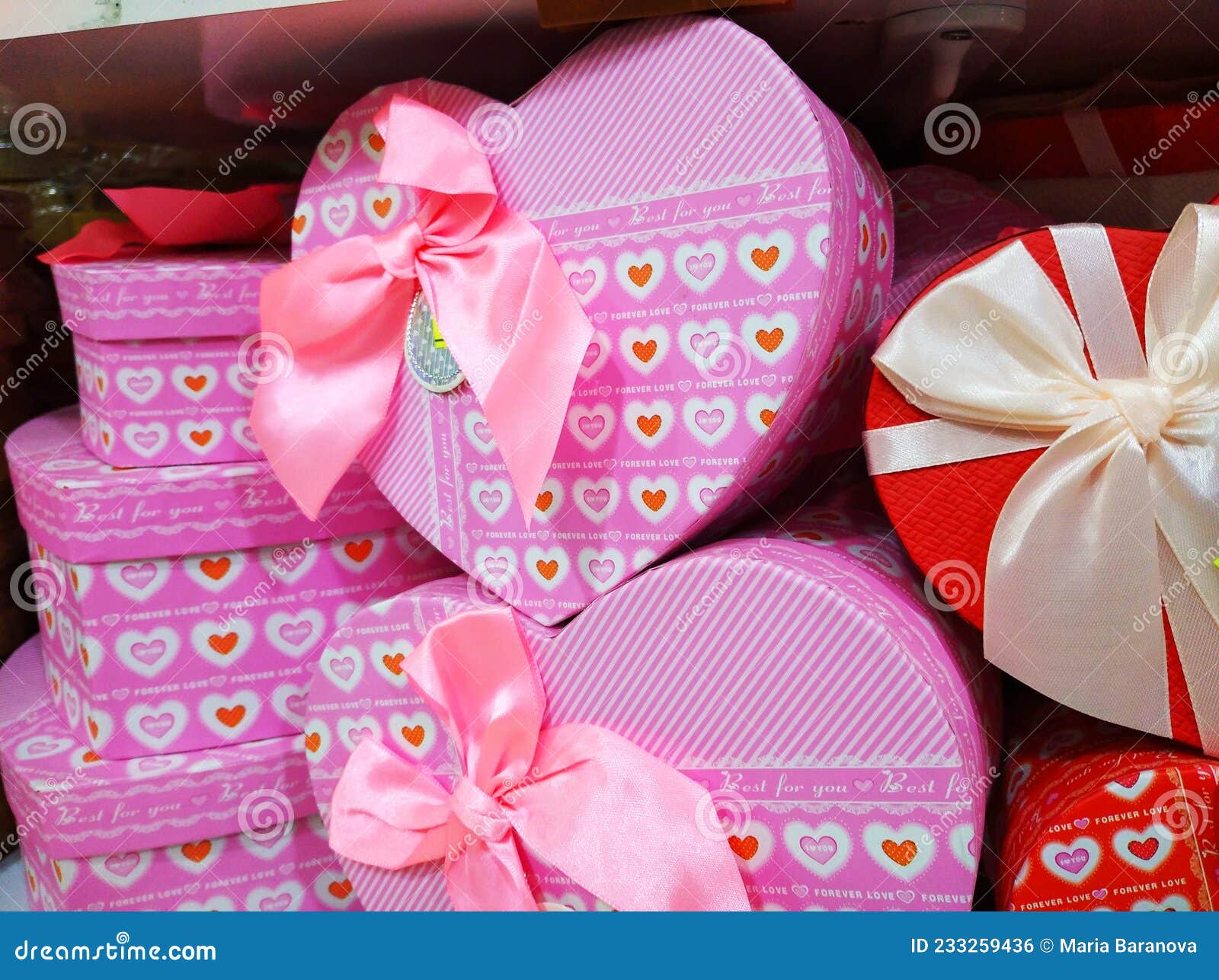 Pink Gift Cardboard Box in the Shape of a Heart Editorial Photo Image