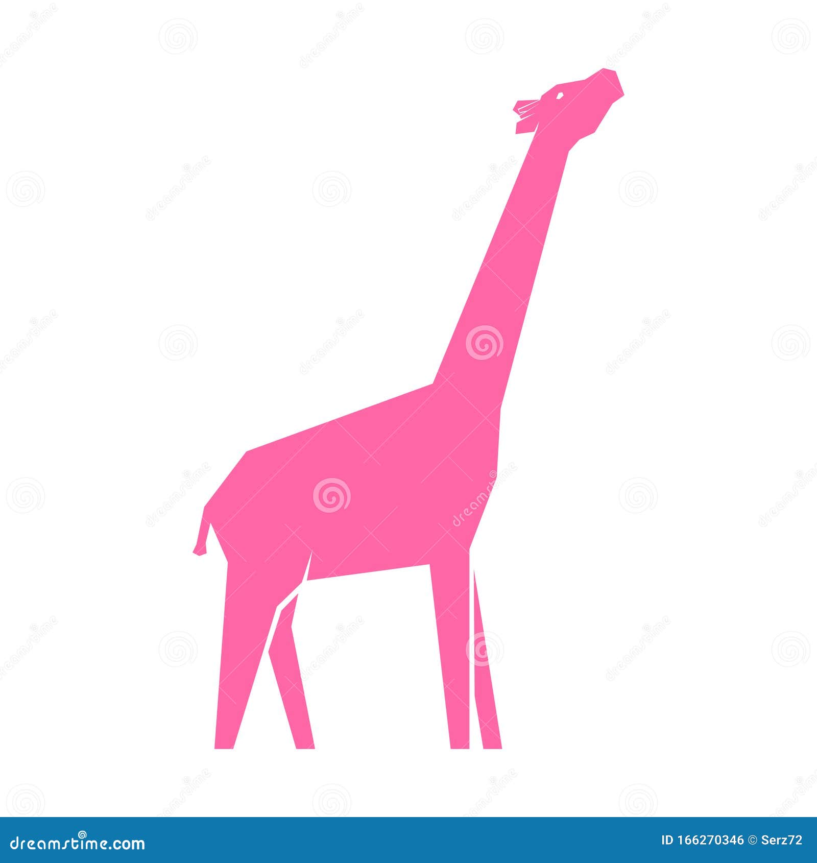 Pink Giraffe Isolated on White Stock Vector Illustration of nature