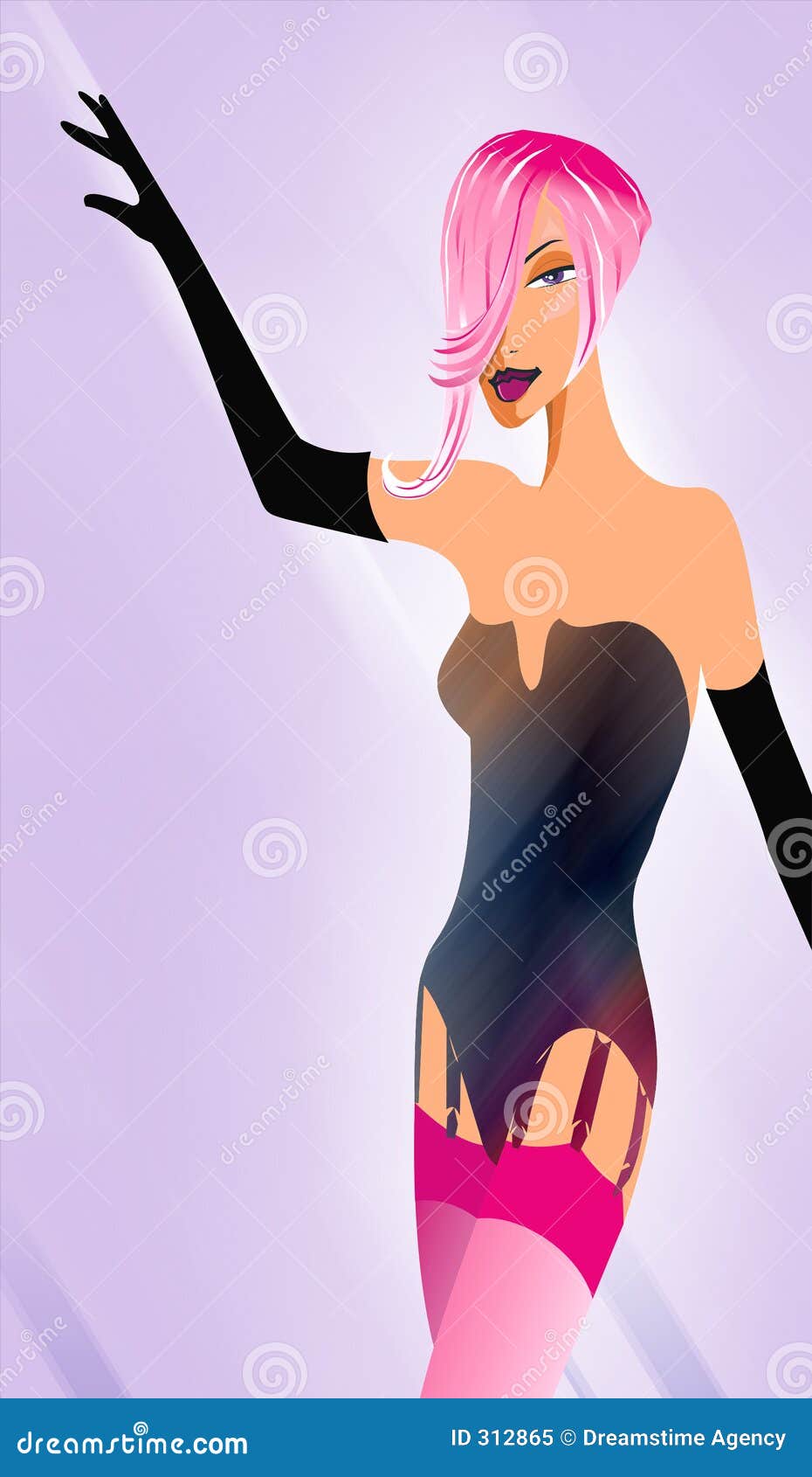 Cartoon young sexy woman in pink underwear Vector Image