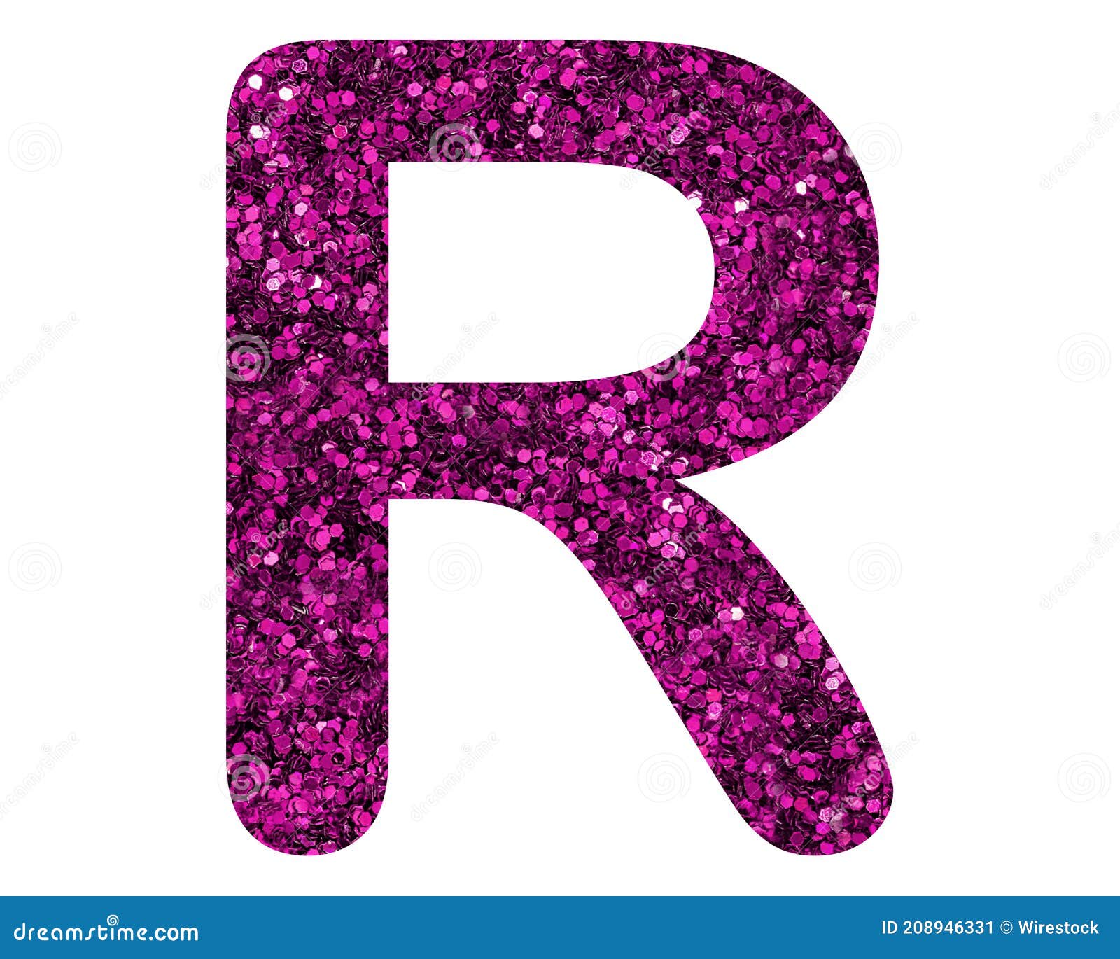 Pink Glitter Capital Letter R Alphabet Isolated on White Background ...