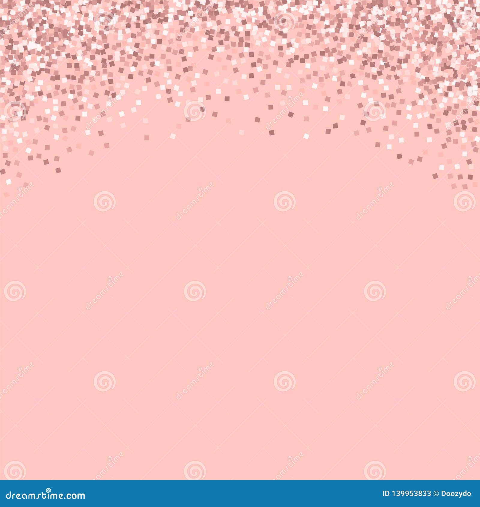 Pink Gold Glitter. Abstract Top Border with Pink Stock Illustration