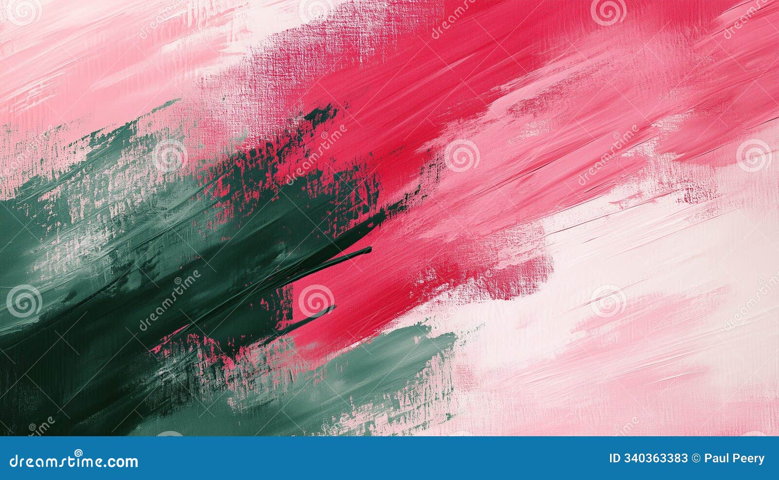pink and green brushstroke textured painting in abstract style