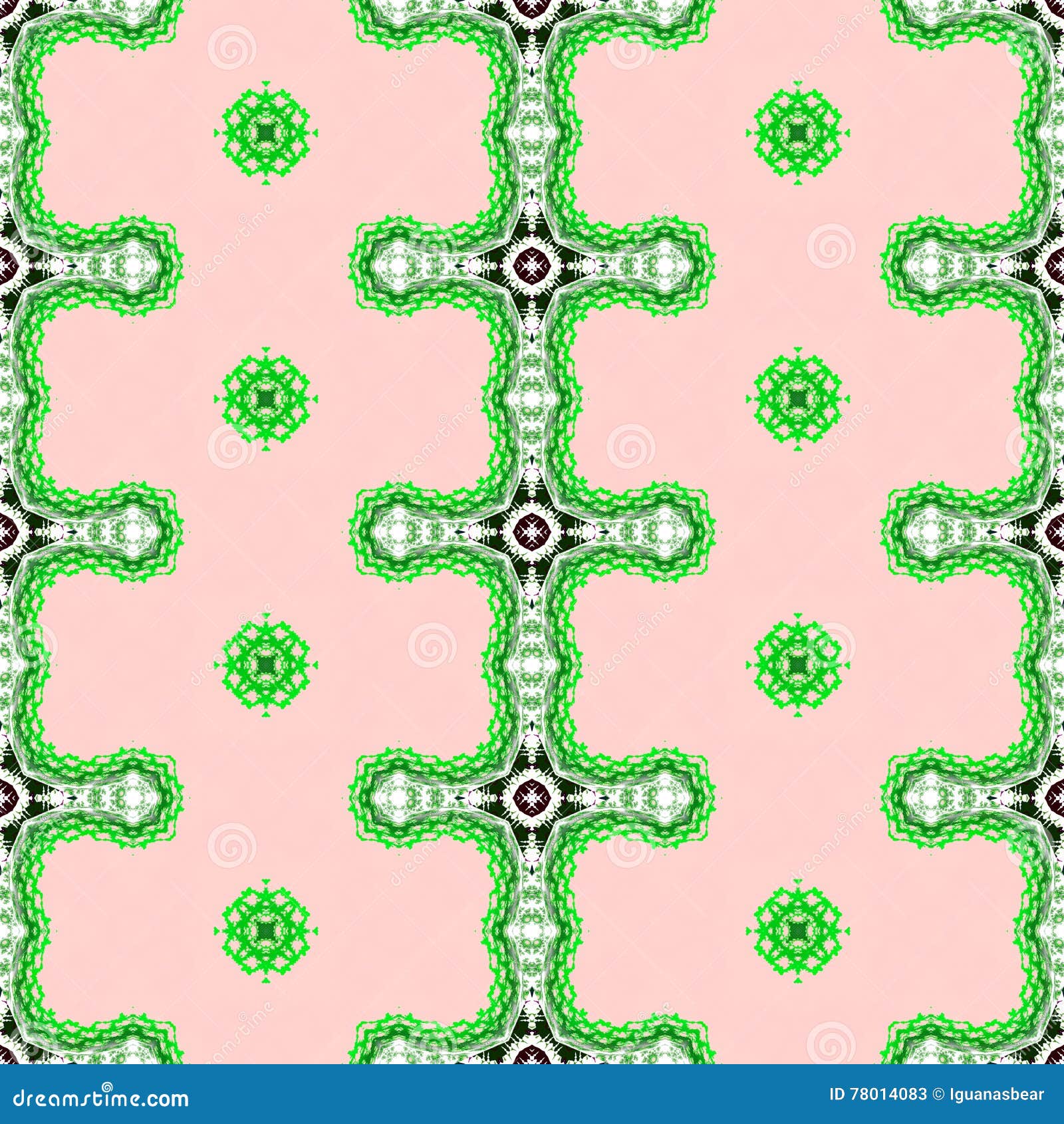 Pink and Green Geometrical Abstract Seamless Pattern Stock Image