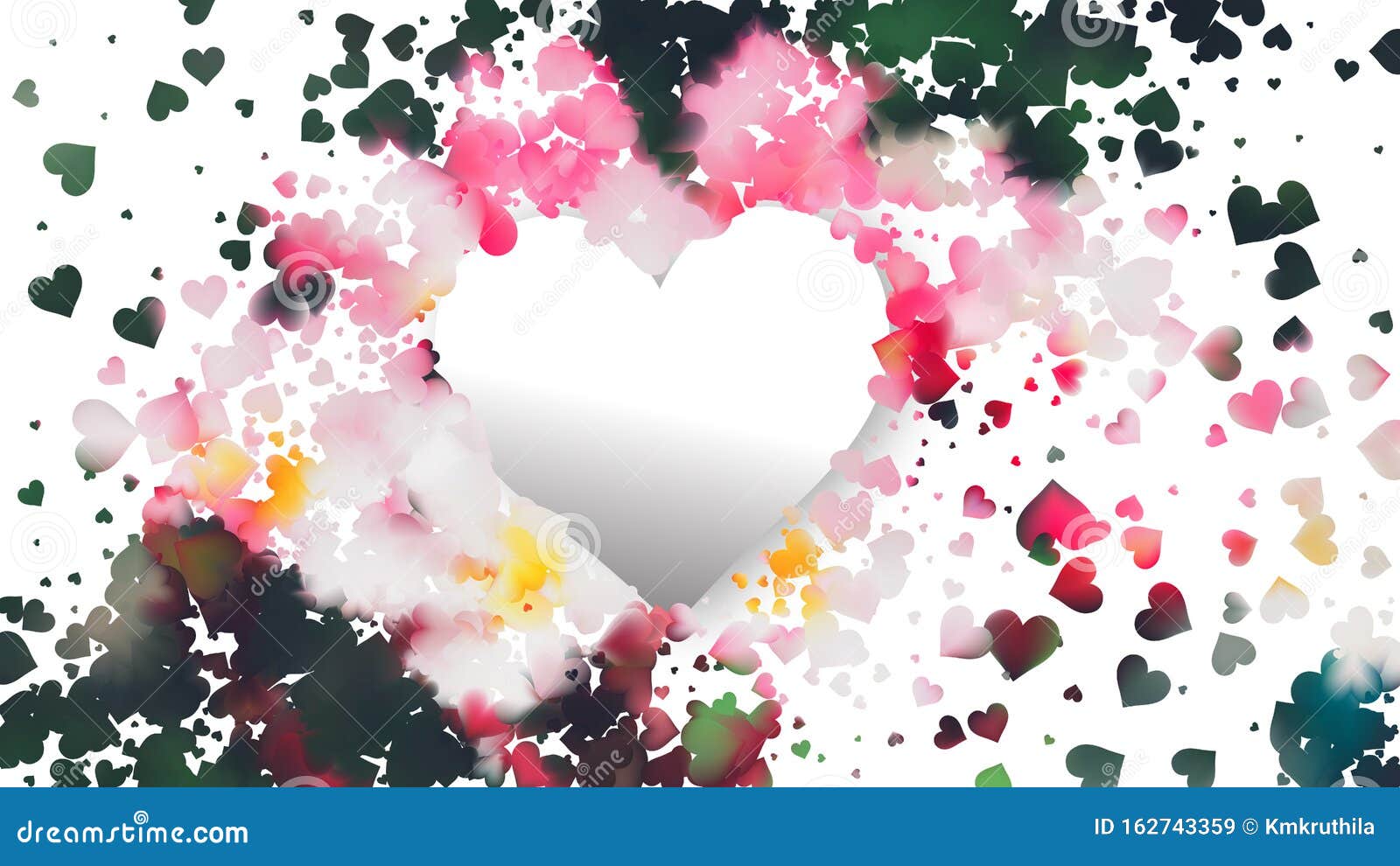 Pink and Green Heart Wallpaper Background Vector Art Stock Vector