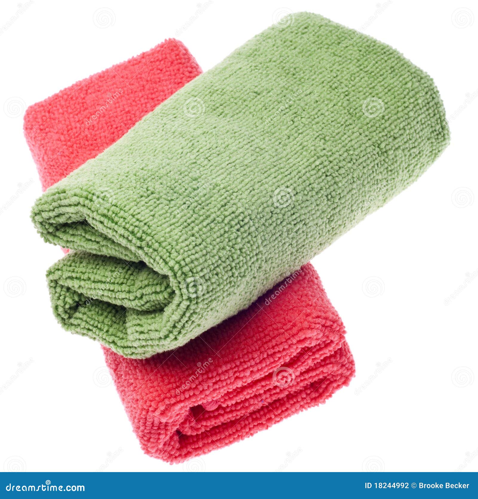 pink and green microfiber cleaning towels