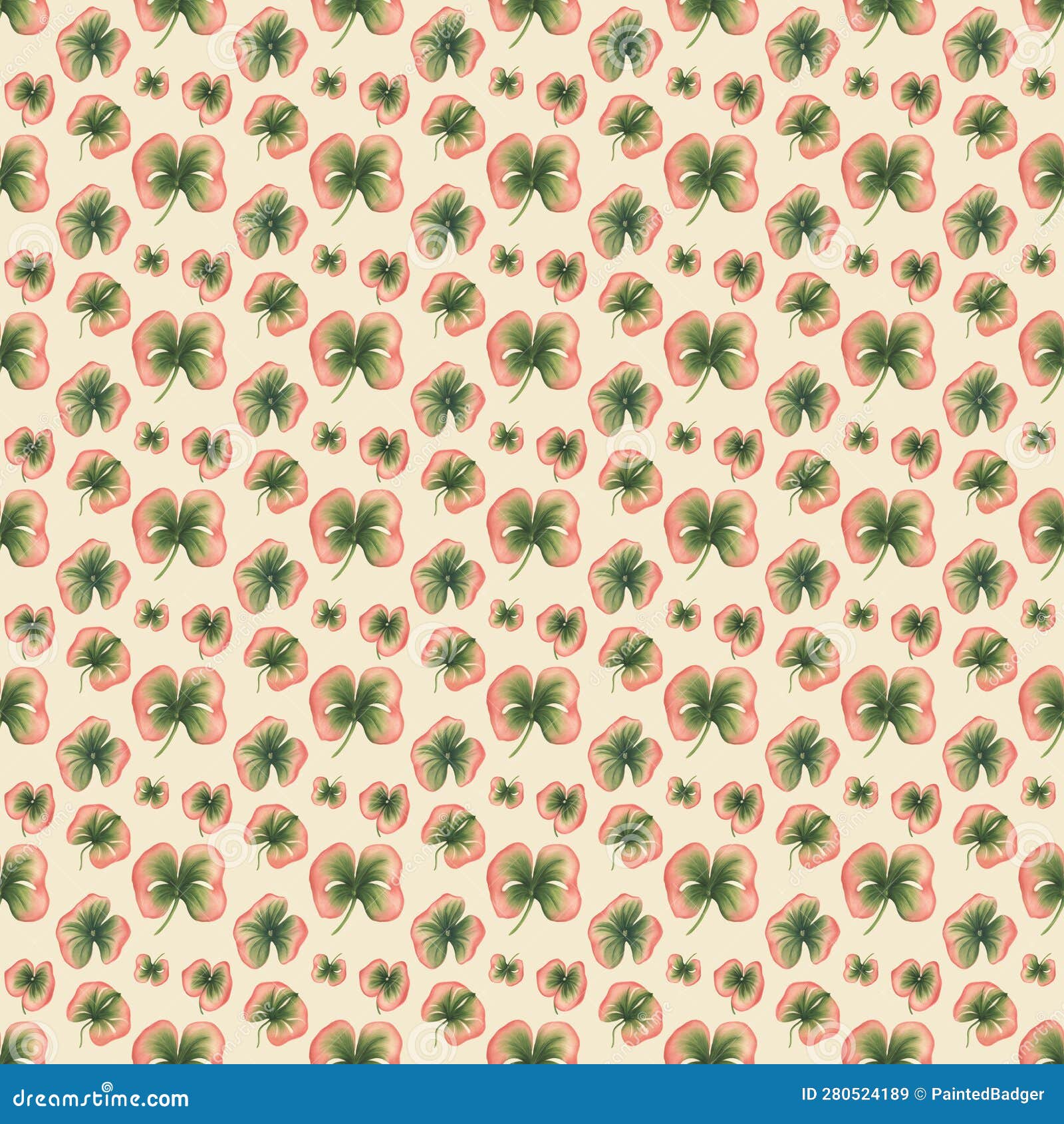 Pink and Green Tropical Leaf Pattern for Wallpaper or Background Stock