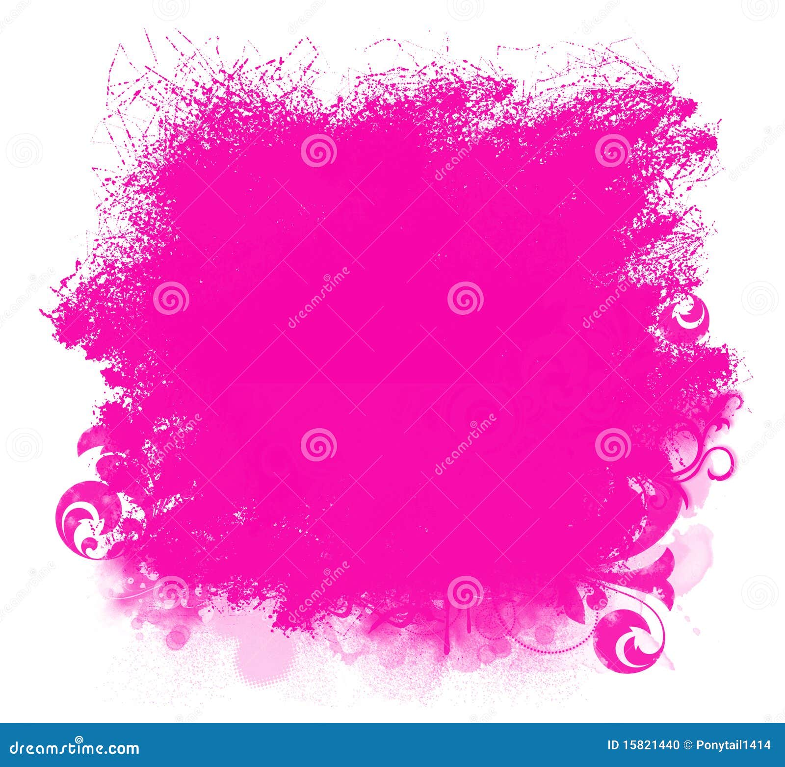 Pink Grunge Paint Smear Background. Grunge pink paint spatter background isolated on white