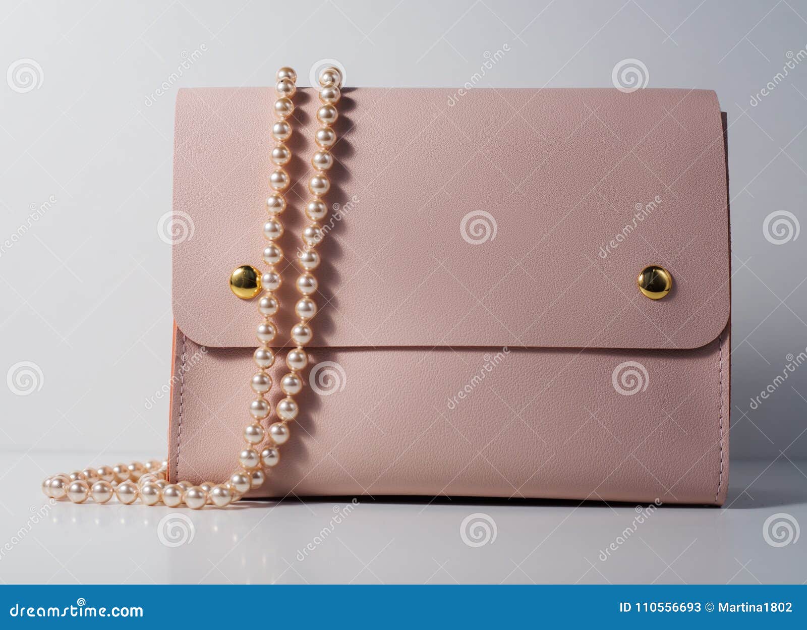 Pink Handbag with Shiny Pearls Stock Image - Image of leather, pearls ...