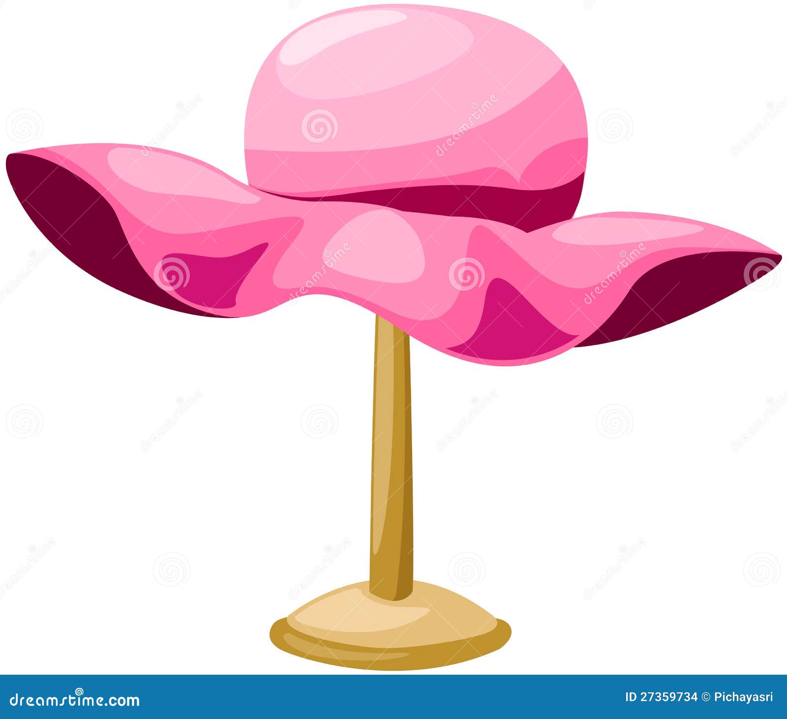 Pink hat on mannequin stock vector. Illustration of head 27359734