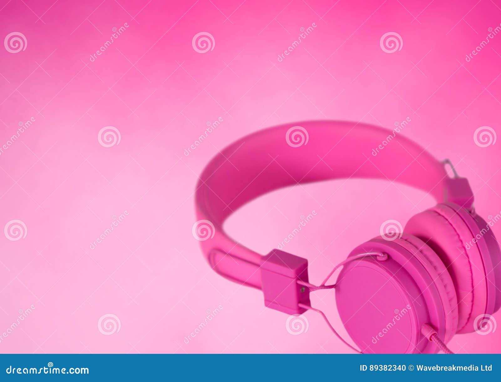Pink headphones stock photo. Image of studio, headphones 89382340
