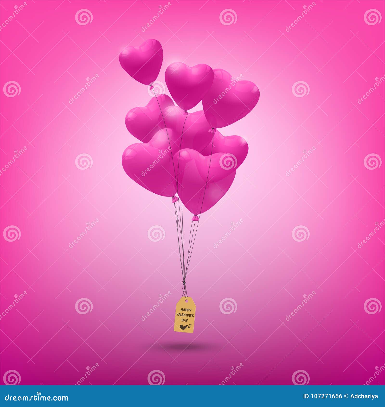 Pink Heart Balloon Group on Pink Background Stock Vector - Illustration of  balloon, bloom: 107271656