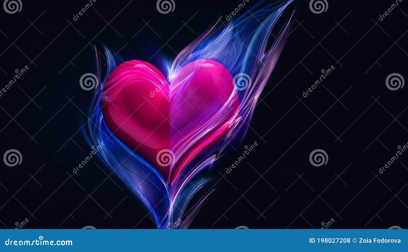 blue fire heart