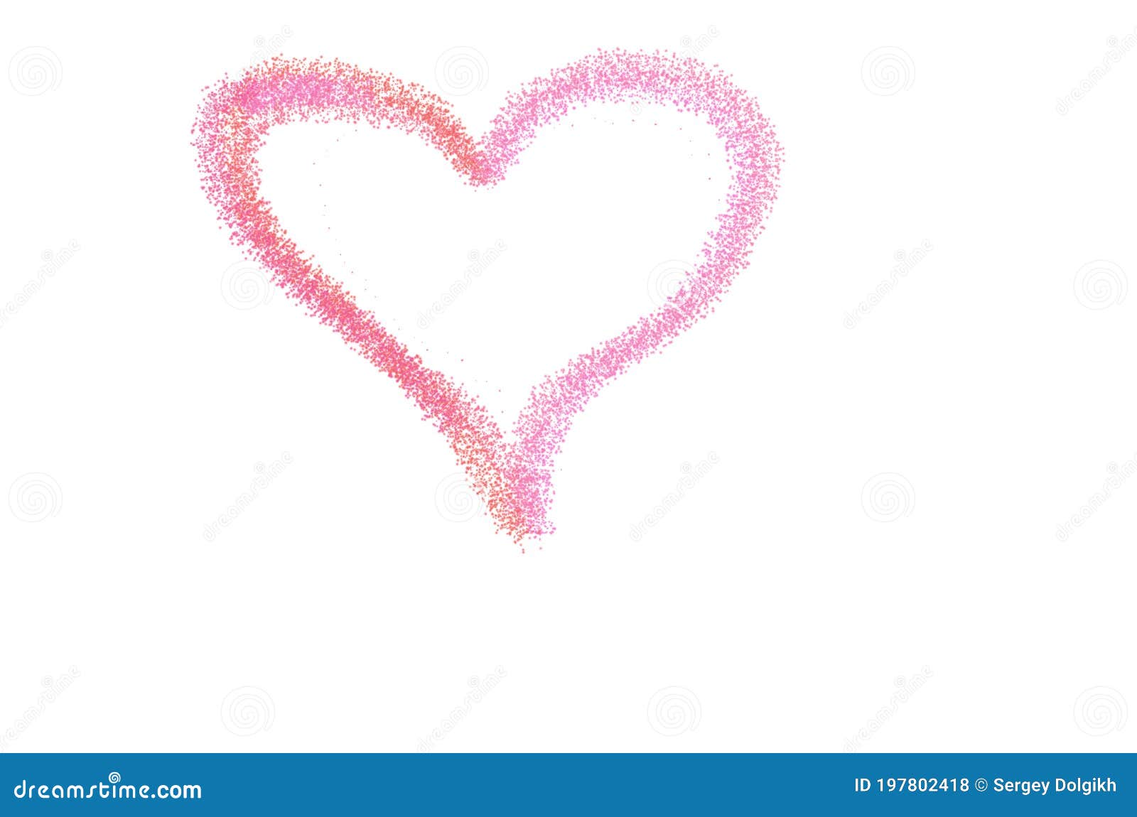 Pink Heart of Glitter Light Effect. Glowing Sparkling Particles on