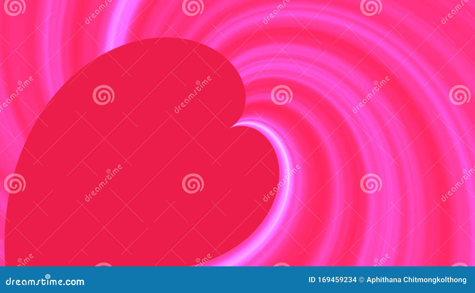 Pink Heart with Gradient Linear Curve Shape. Abstract Color Filter