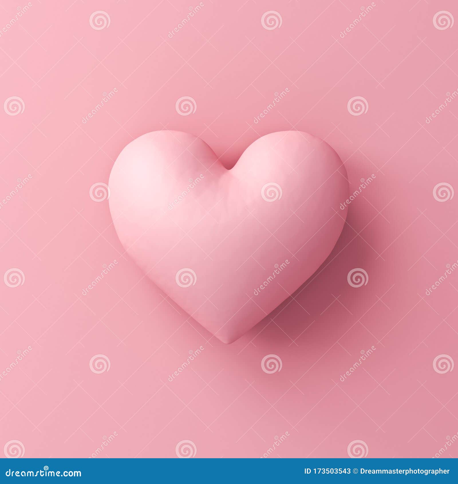 Pink Heart Isolated on Pink Pastel Color Background Stock Illustration ...