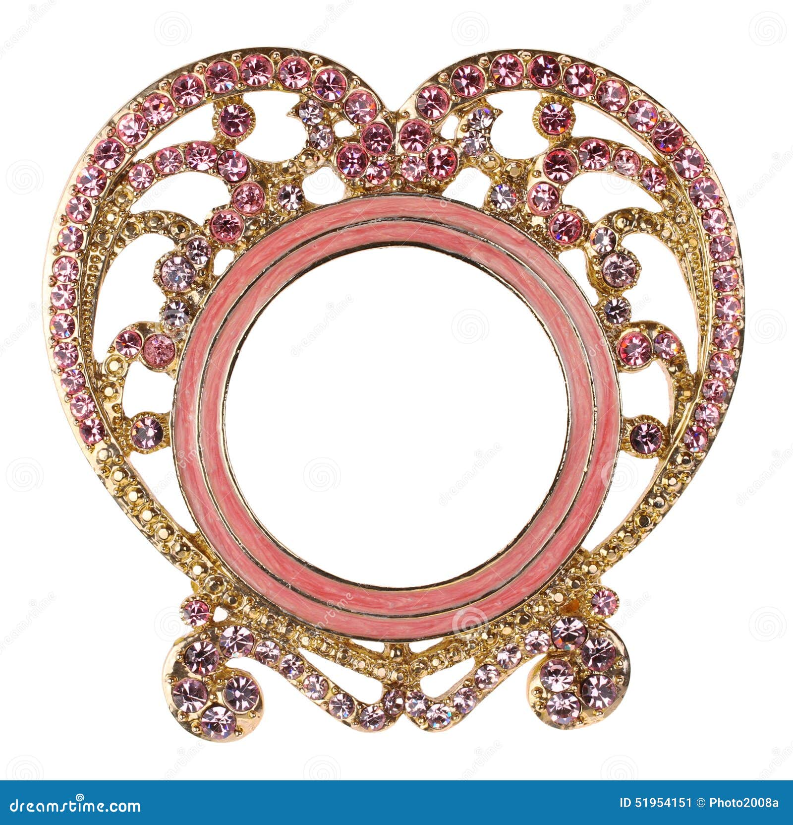 Pink Heart Rhinestone Picture Frame Stock Image Image of photograph
