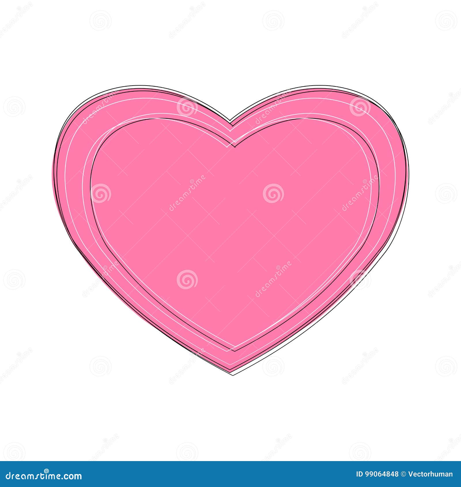 Pink heart vector isolated stock vector. Illustration of romantic
