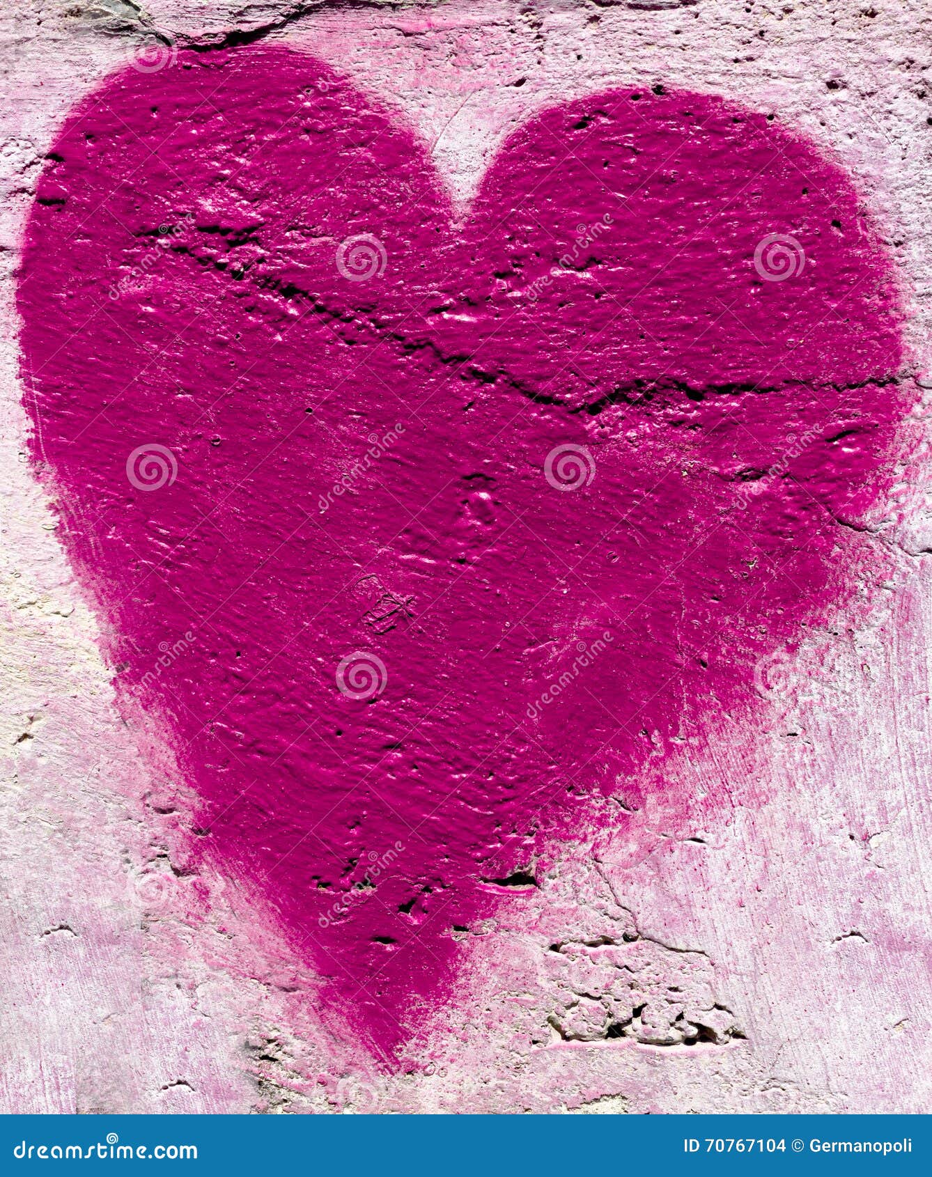 Pink heart on the wall stock photo. Image of paint, drawing 70767104