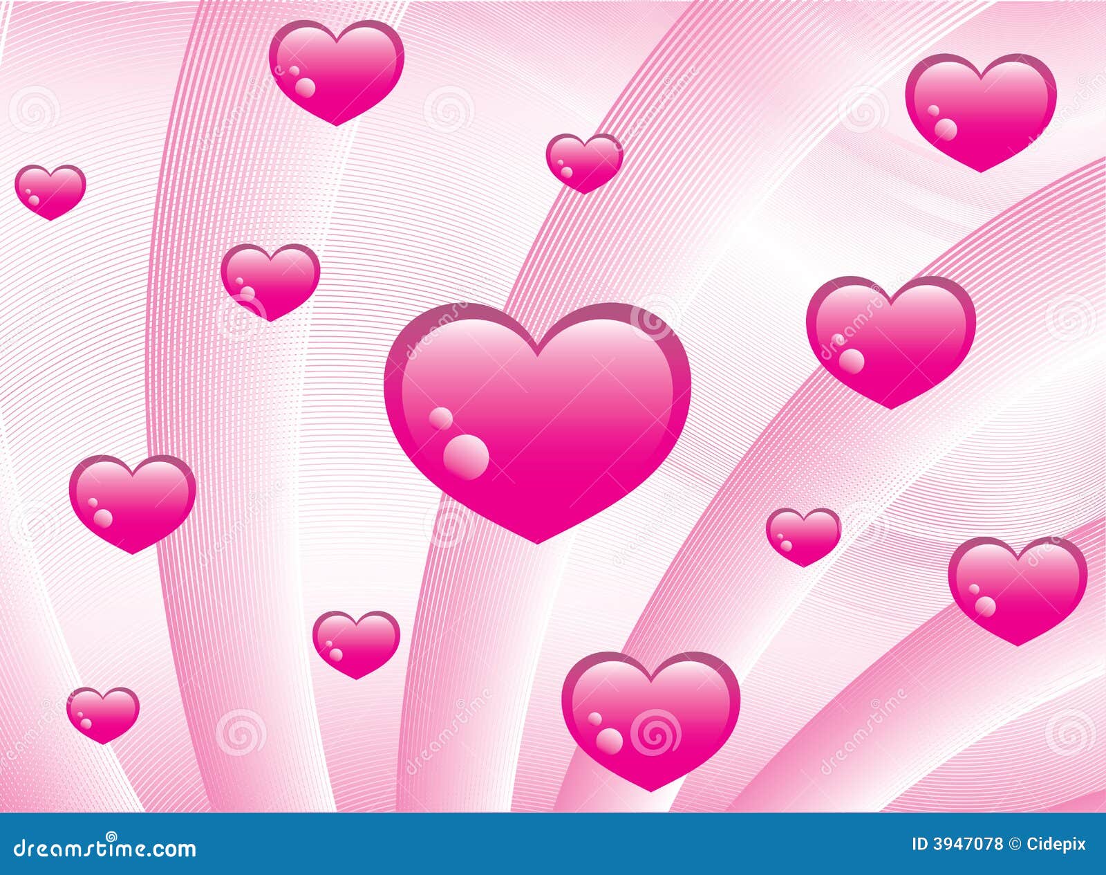 Pink hearts background stock vector. Illustration of white 3947078