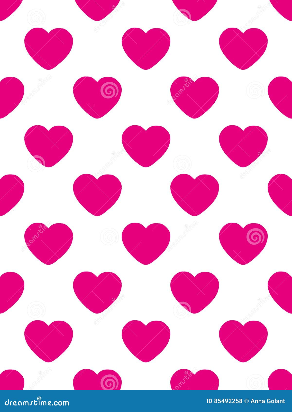 Pink Hearts on a White Background. Stock Vector Illustration of