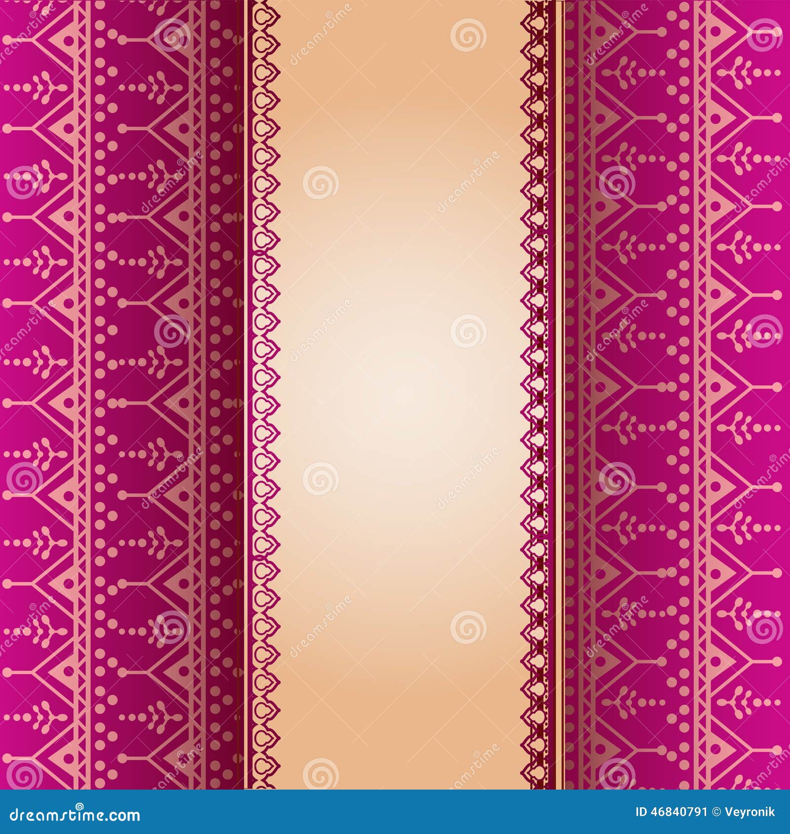 Pink Henna Pattern Vertical Banner Illustration 46840791 Megapixl